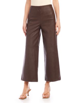 Women's Cropped Vegan Leather Pants