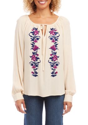 Women's Embroidered Peasant Top