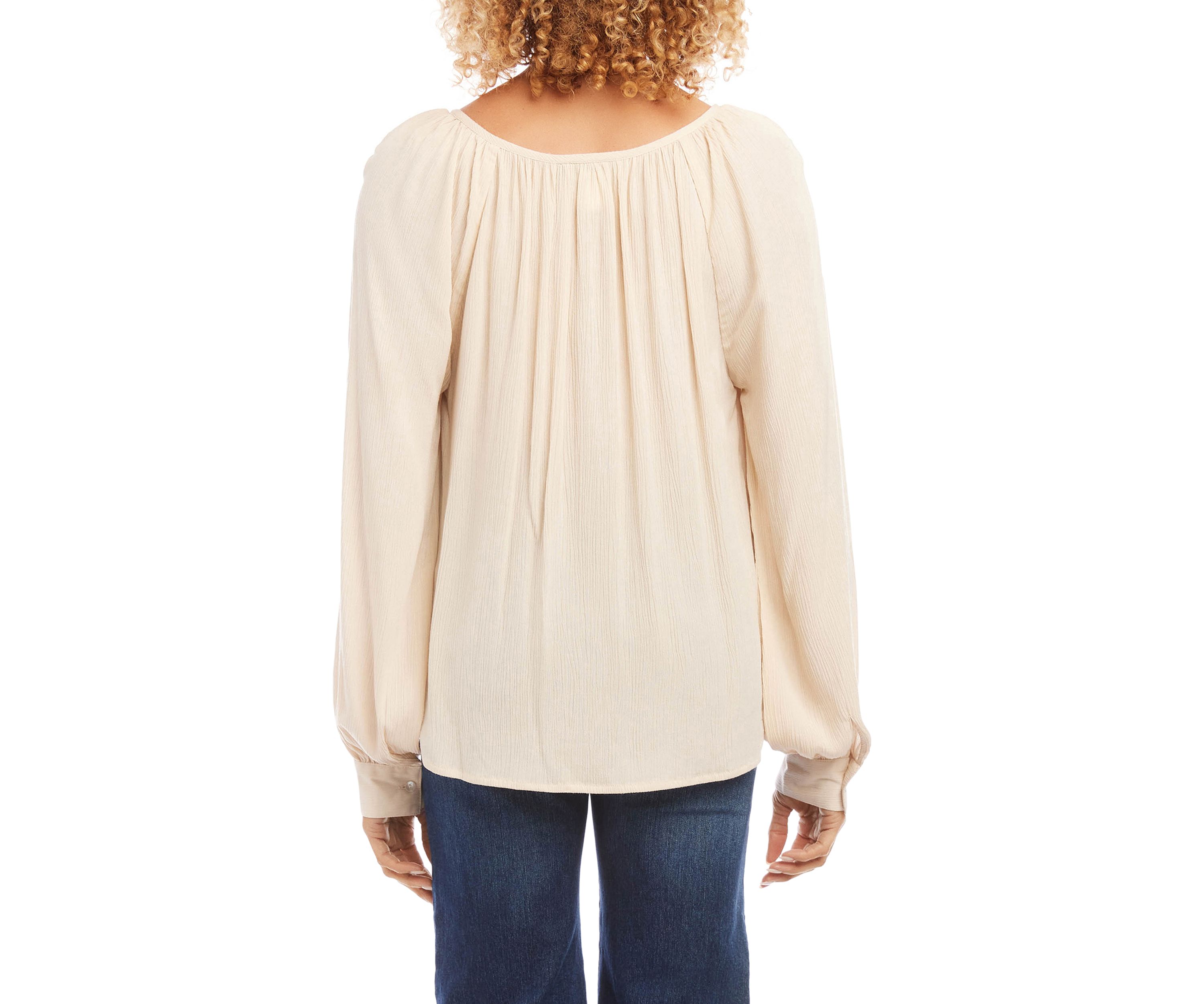 Womens Embroidered Peasant Top