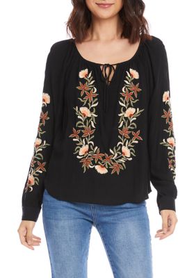 Women's Embroidered Peasant Top