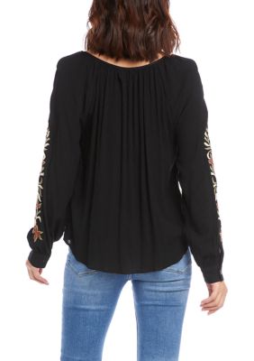 Women's Embroidered Peasant Top