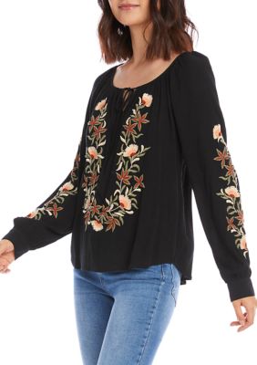 Women's Embroidered Peasant Top