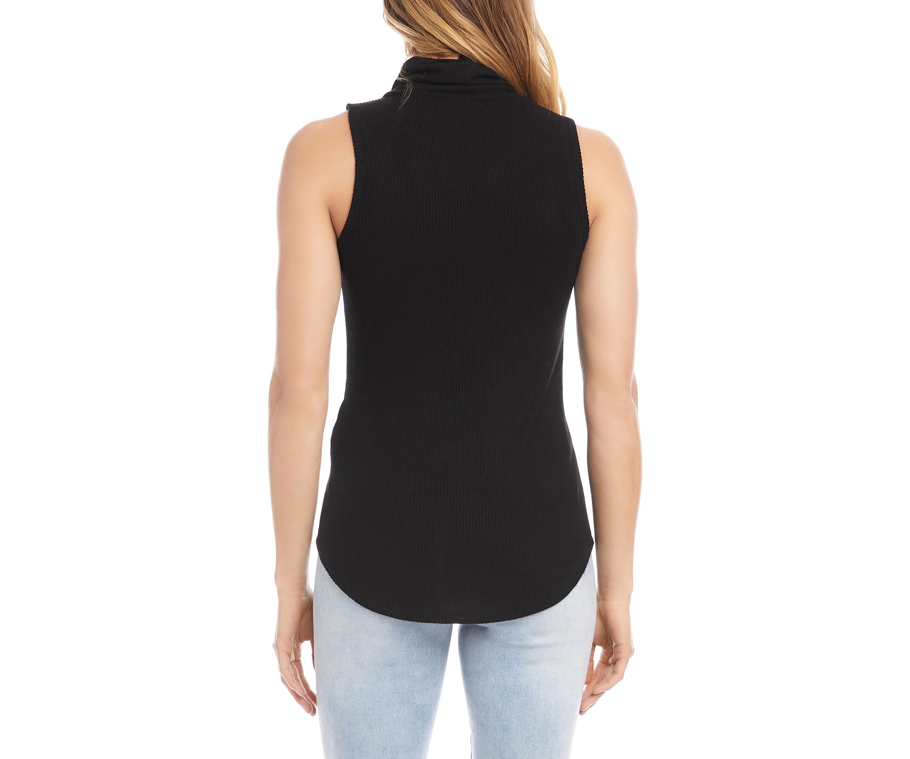 Womens Sleeveless Drape Neck Top