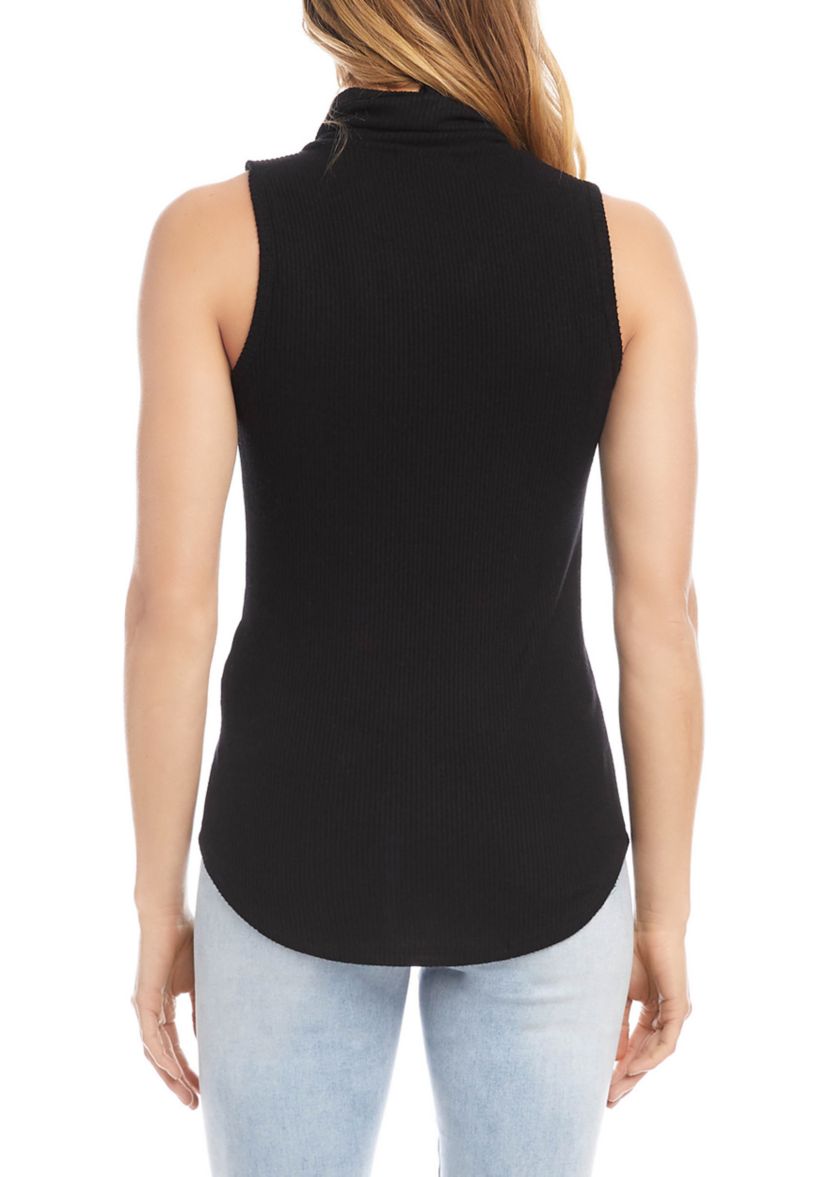 Womens Sleeveless Drape Neck Top