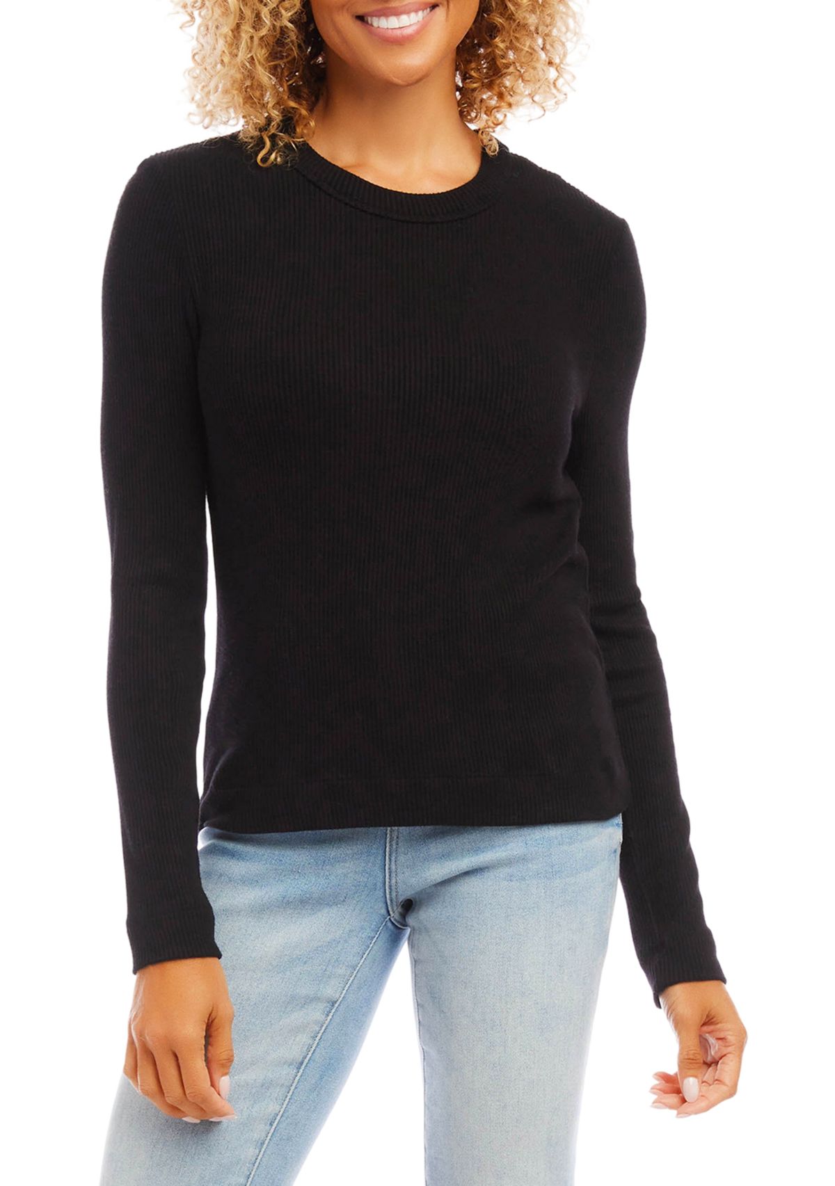 Womens Long Sleeve Crew Neck Top