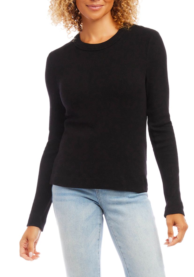 Womens Long Sleeve Crew Neck Top