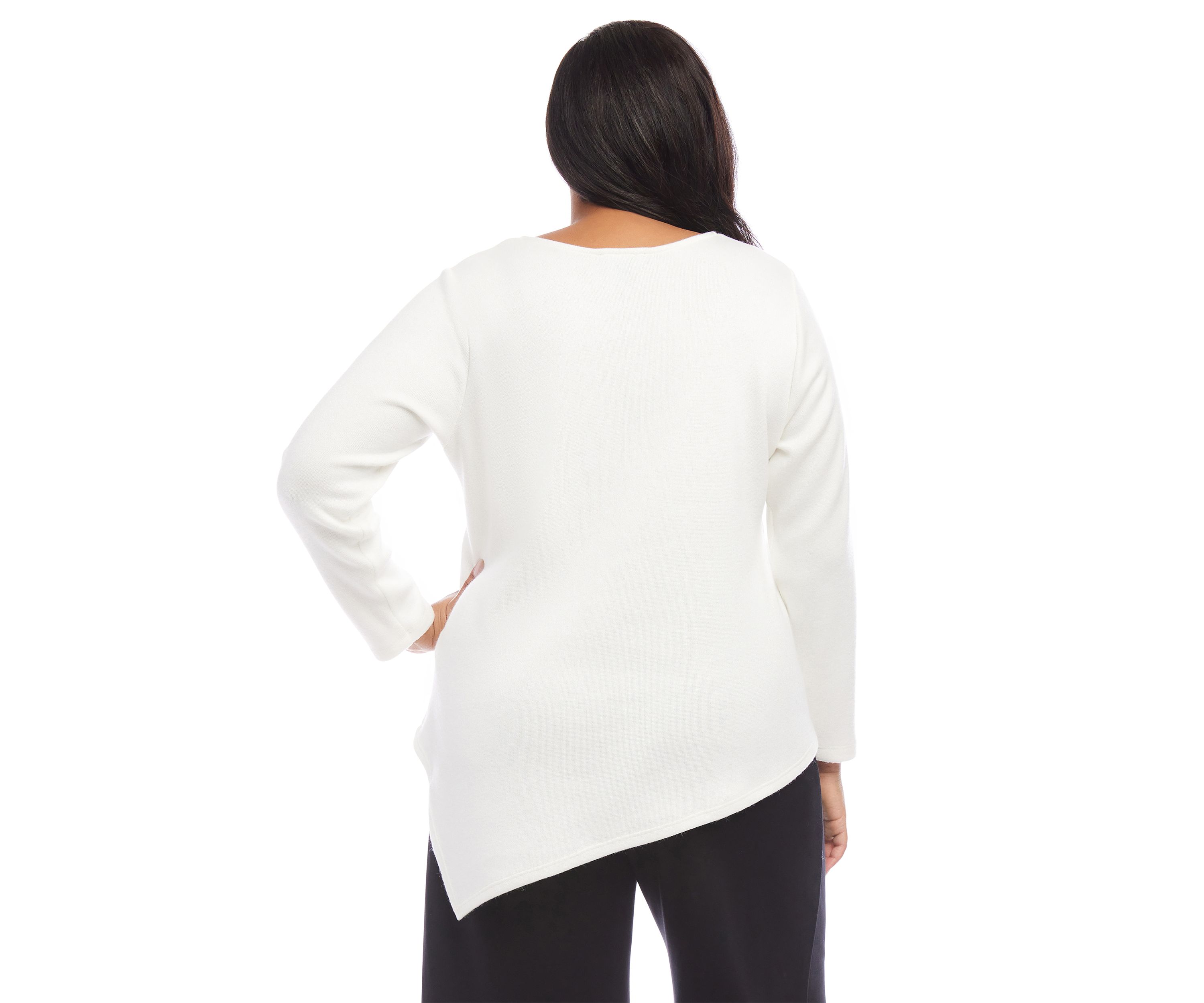 Plus Size Long Sleeve Asymmetric Top