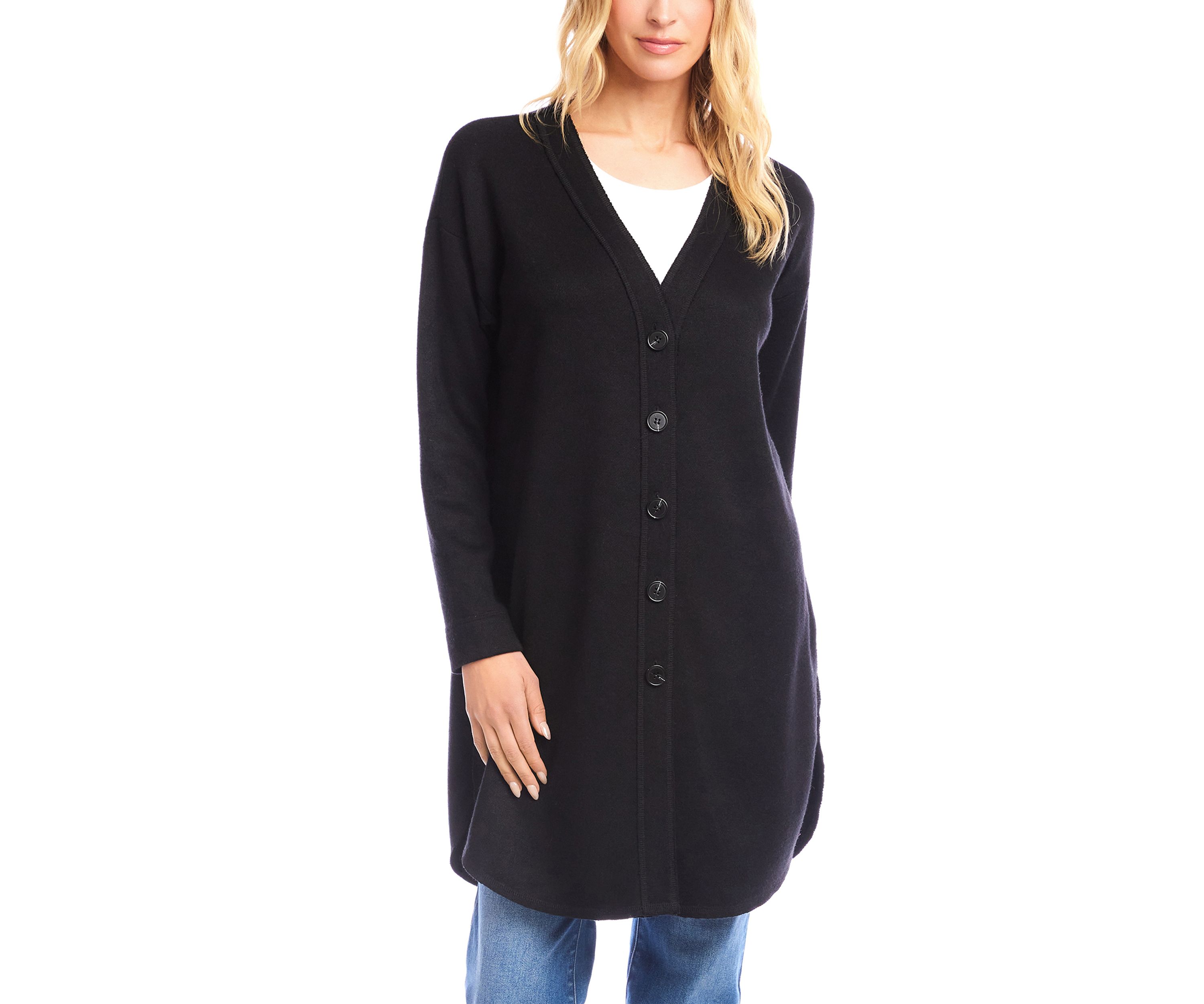 Womens Long Sleeve Shirttail Cardigan