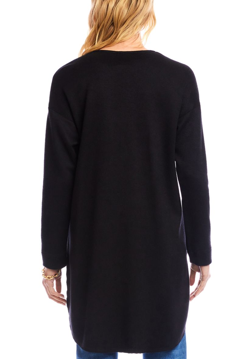 Womens Long Sleeve Shirttail Cardigan