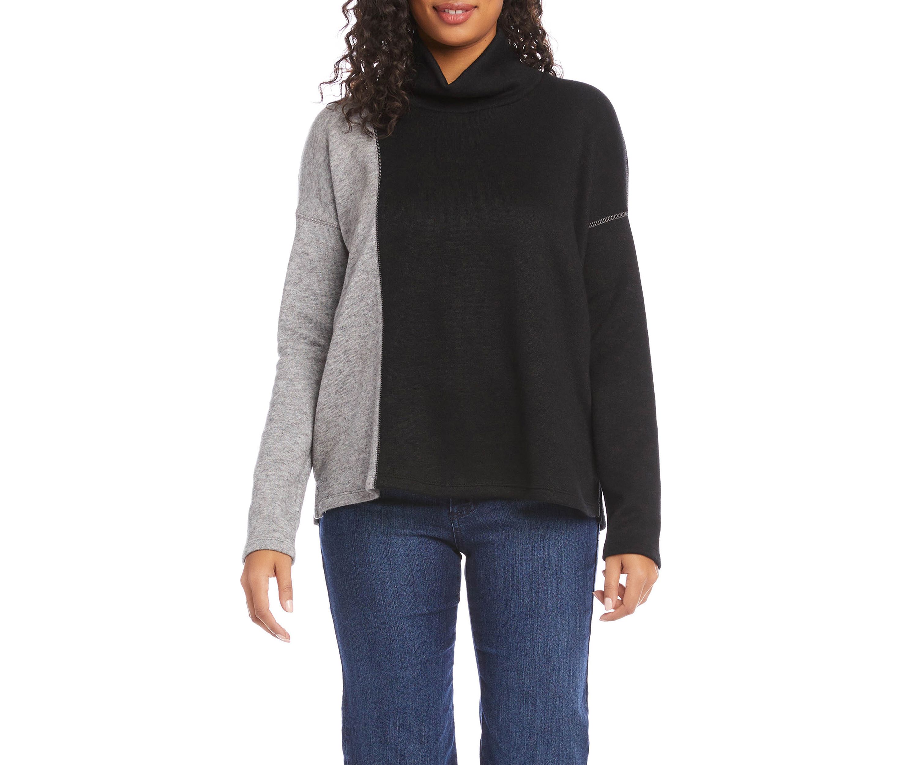 Womens Color Block Sweater