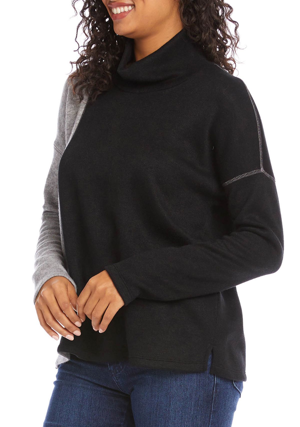 Womens Color Block Sweater