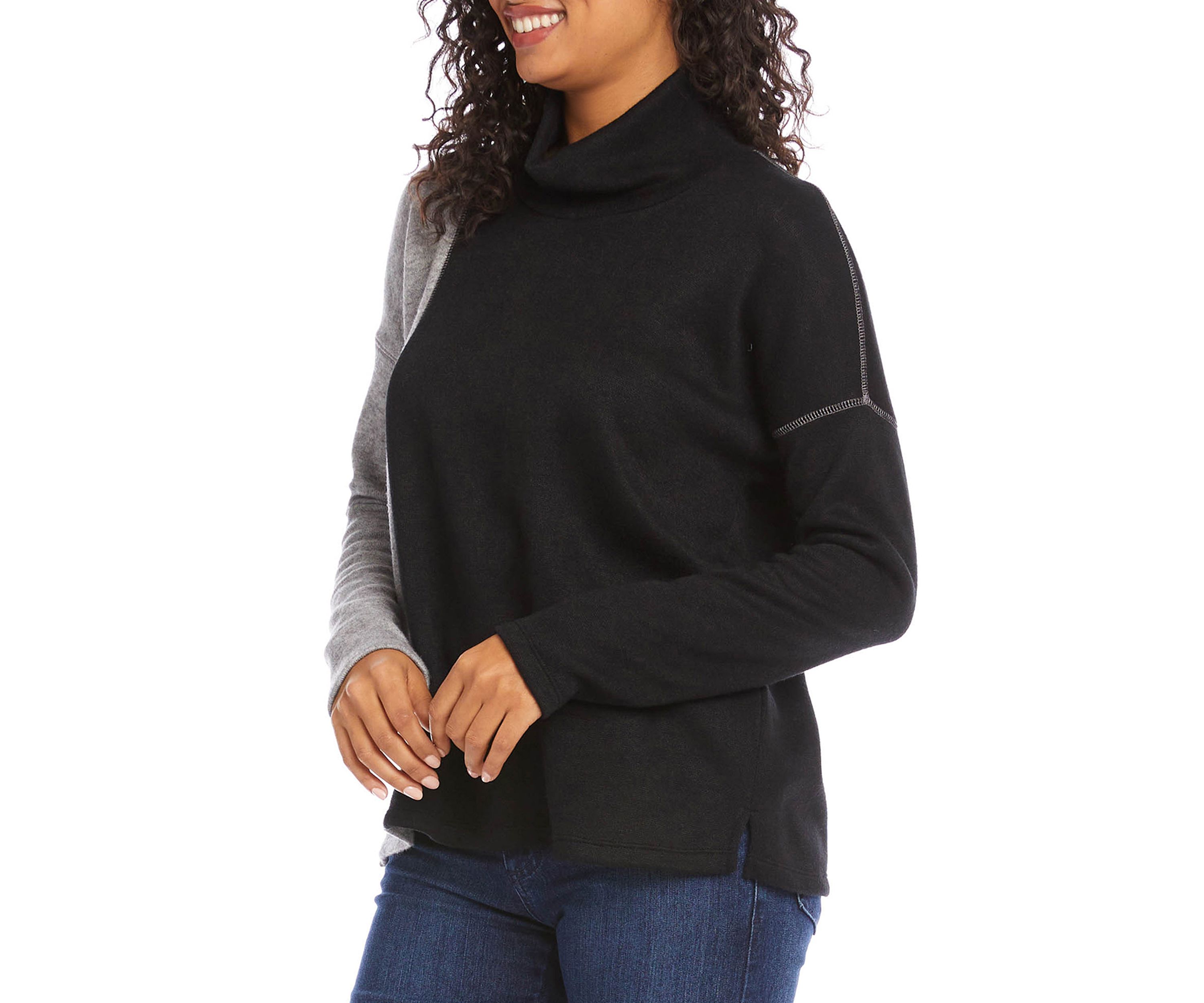 Womens Color Block Sweater