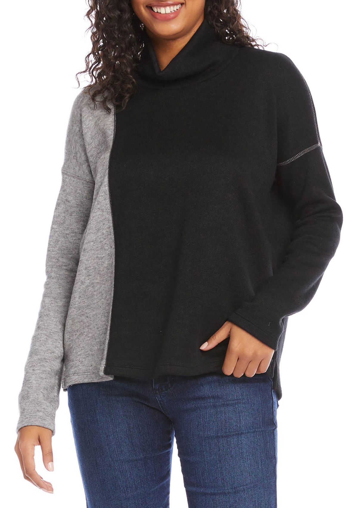 Womens Color Block Sweater