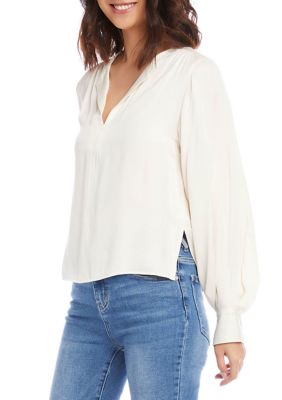 Women's Shirred Blouson Sleeve Top