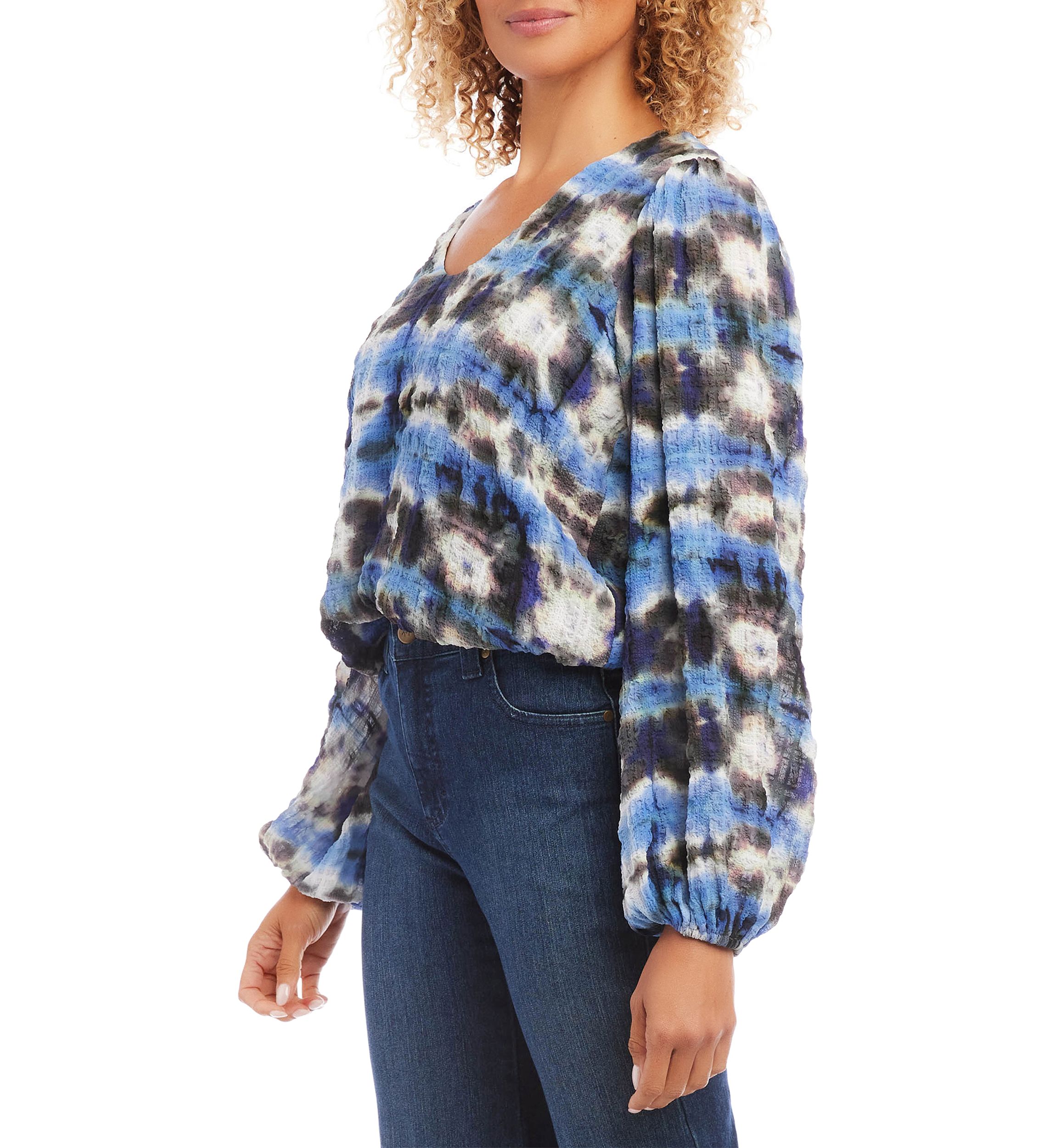Petite Long Sleeve Blouson Top
