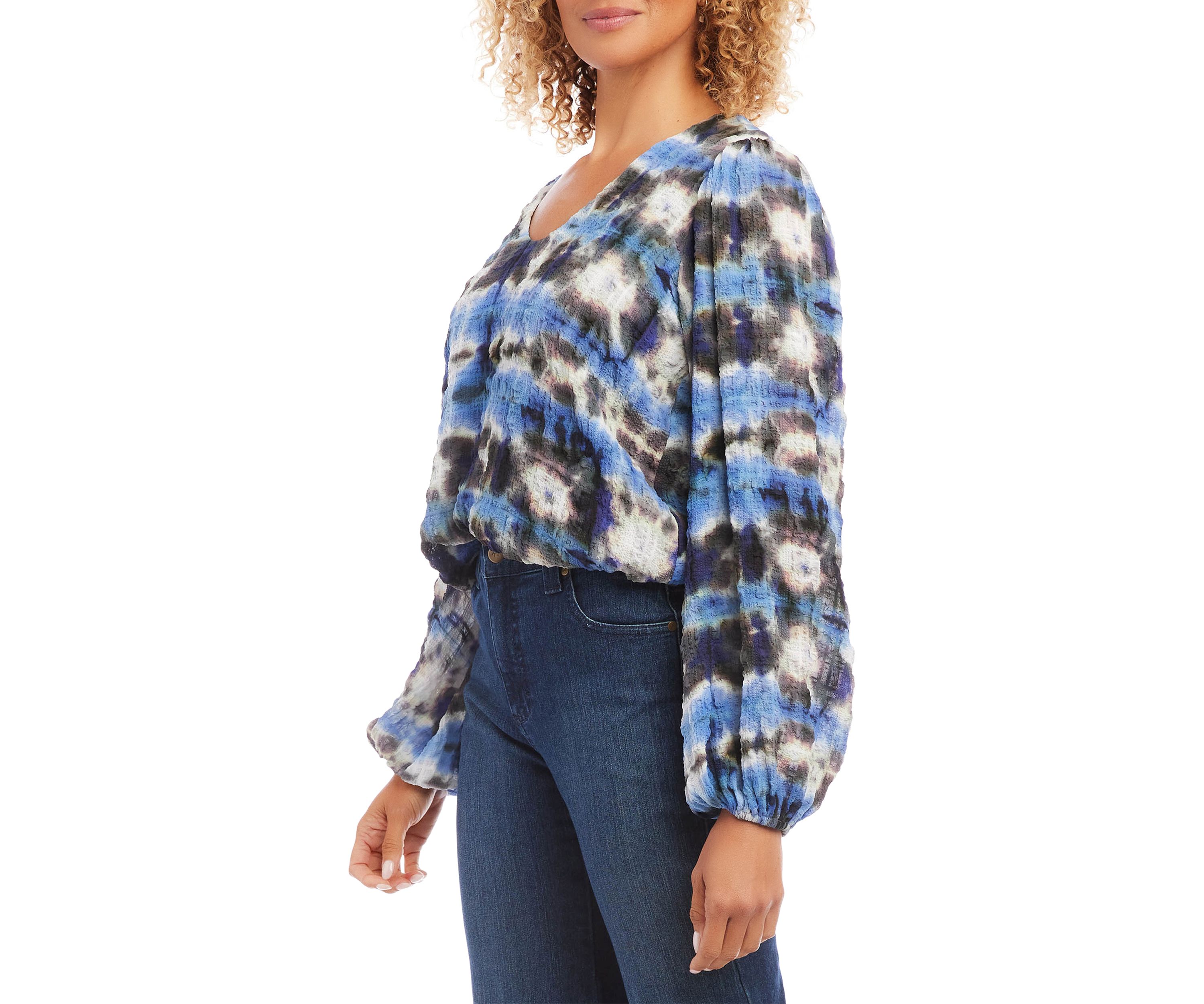 Petite Long Sleeve Blouson Top