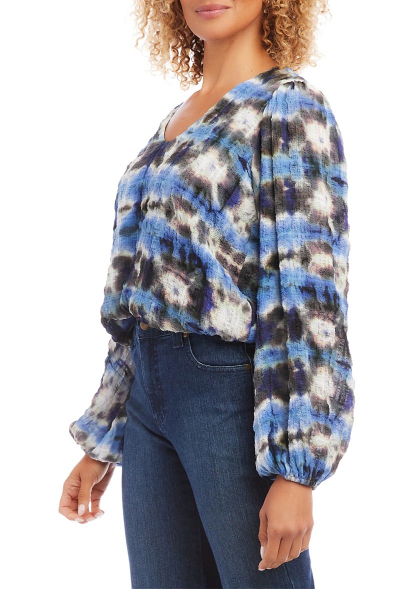 Petite Long Sleeve Blouson Top