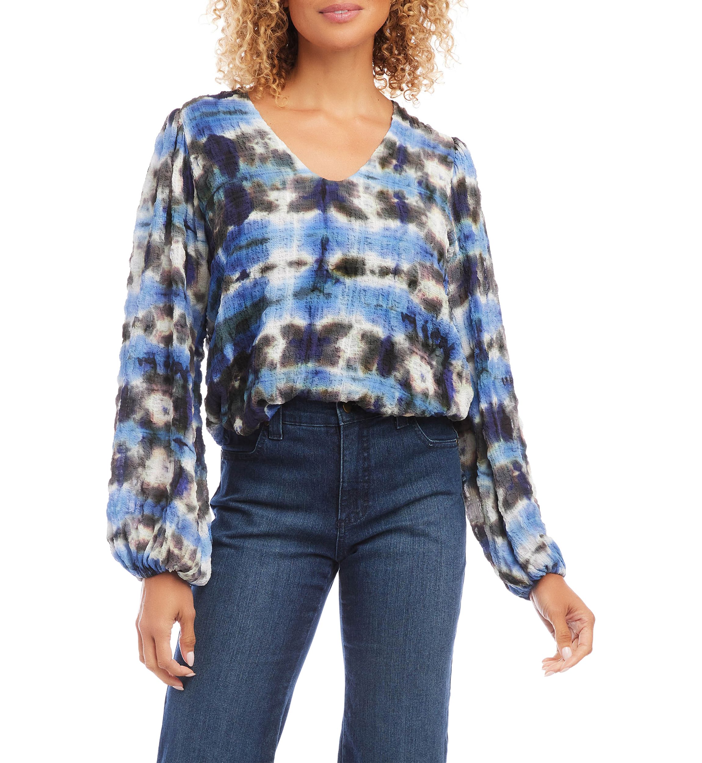 Petite Long Sleeve Blouson Top