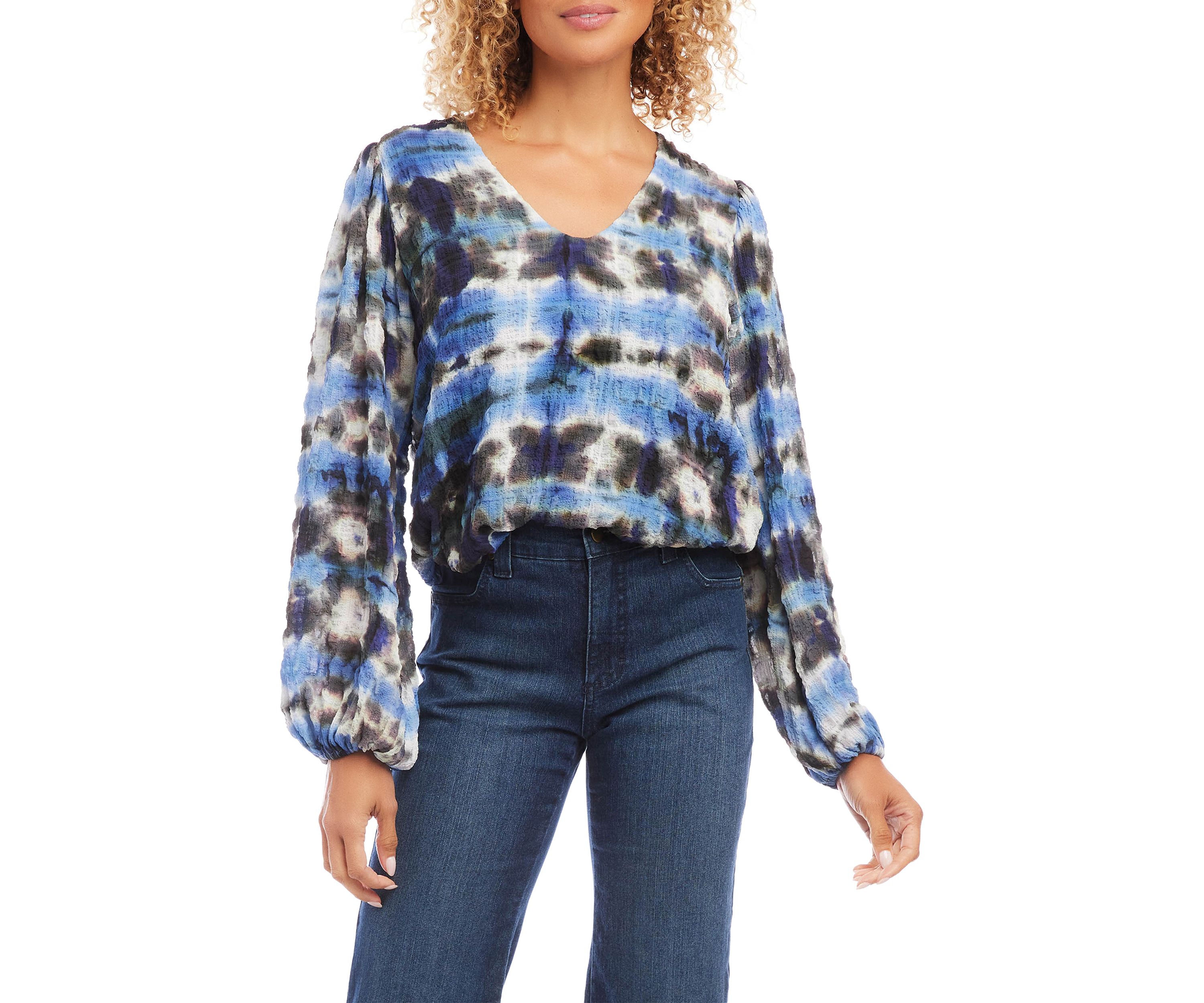 Petite Long Sleeve Blouson Top
