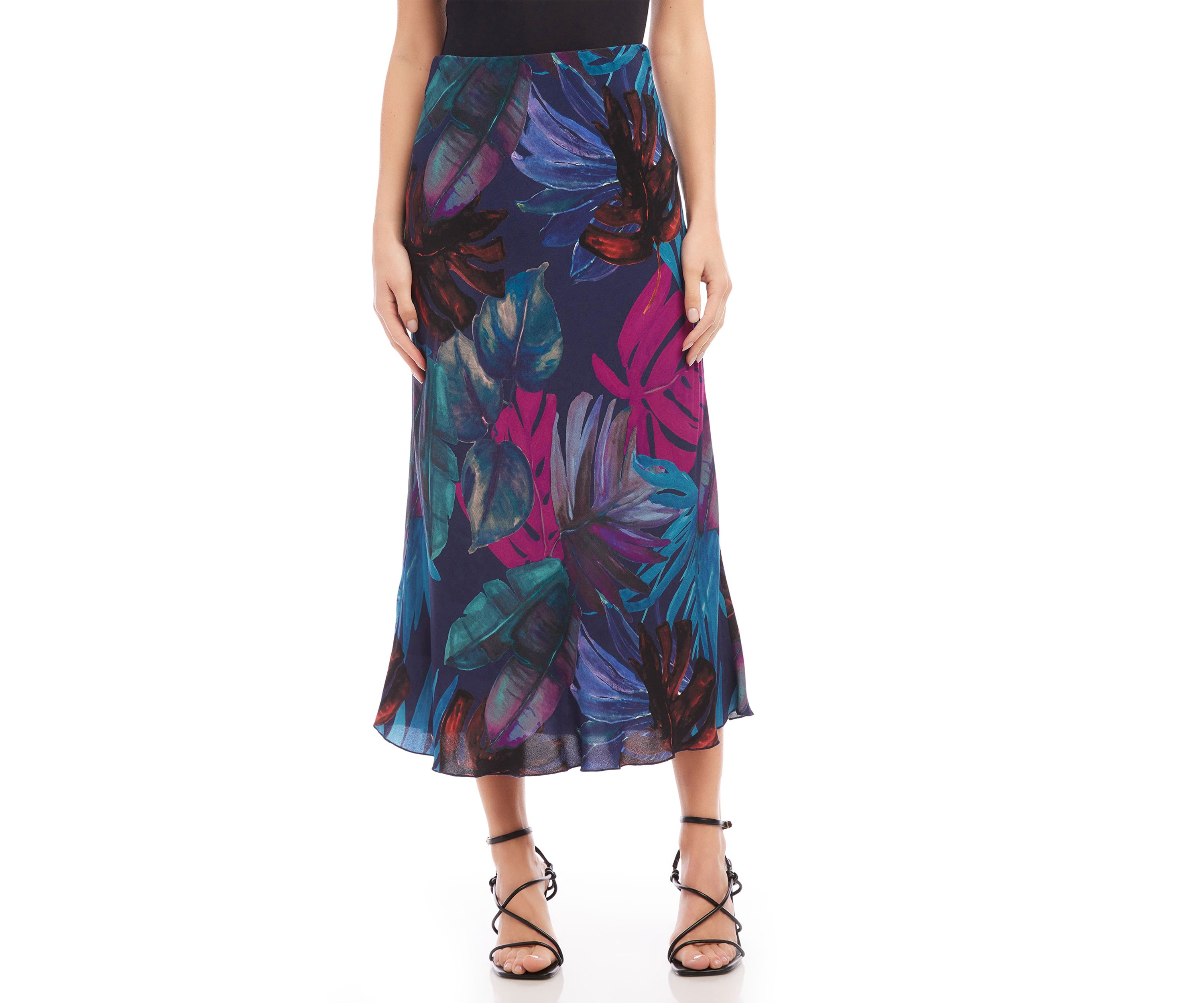 Womens Bias Cut Midi Skirt