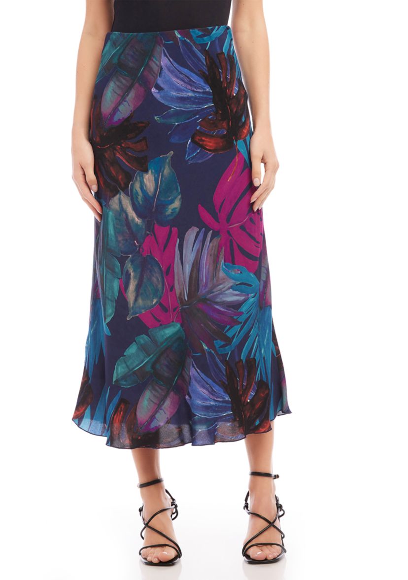 Womens Bias Cut Midi Skirt