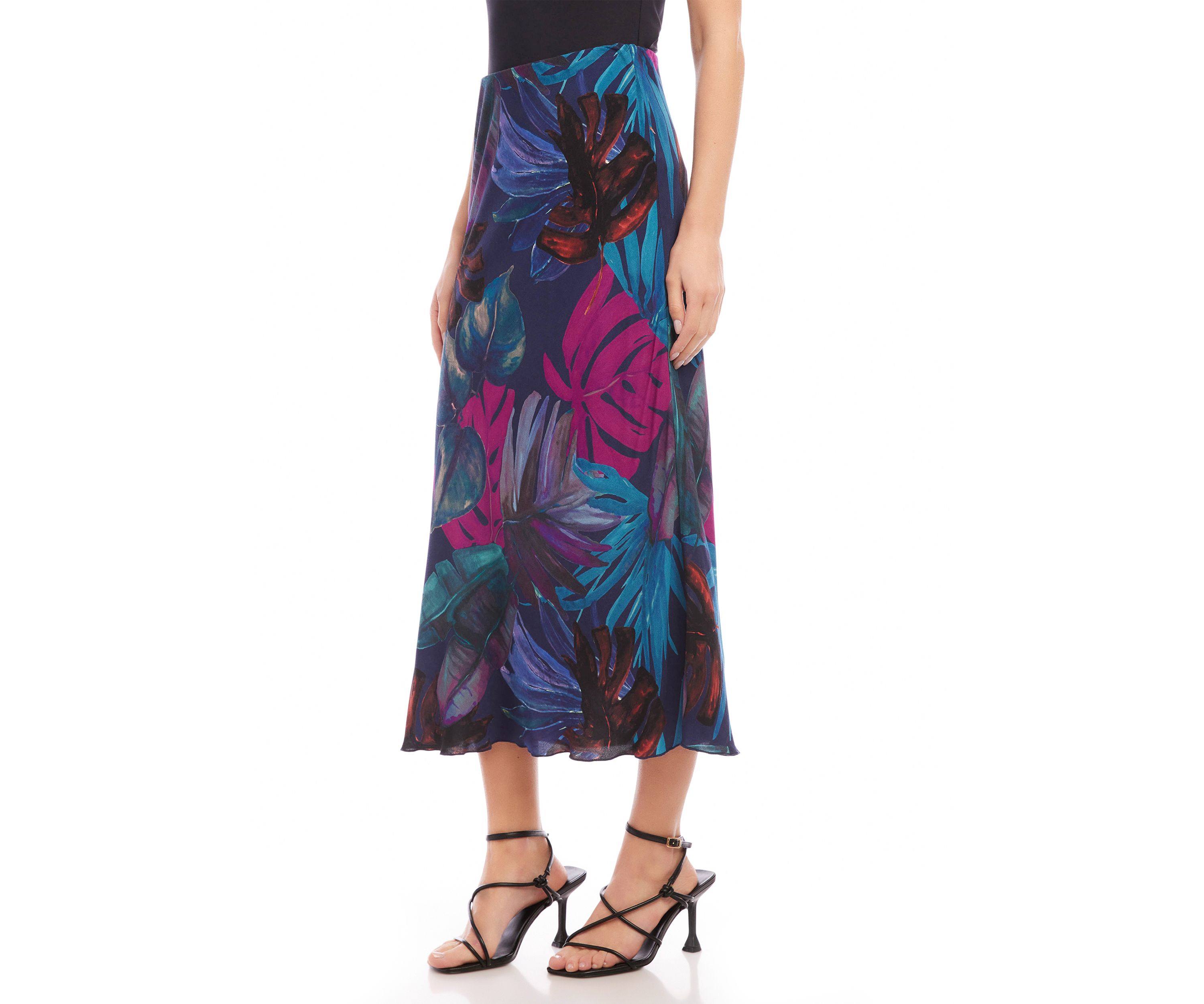 Womens Bias Cut Midi Skirt