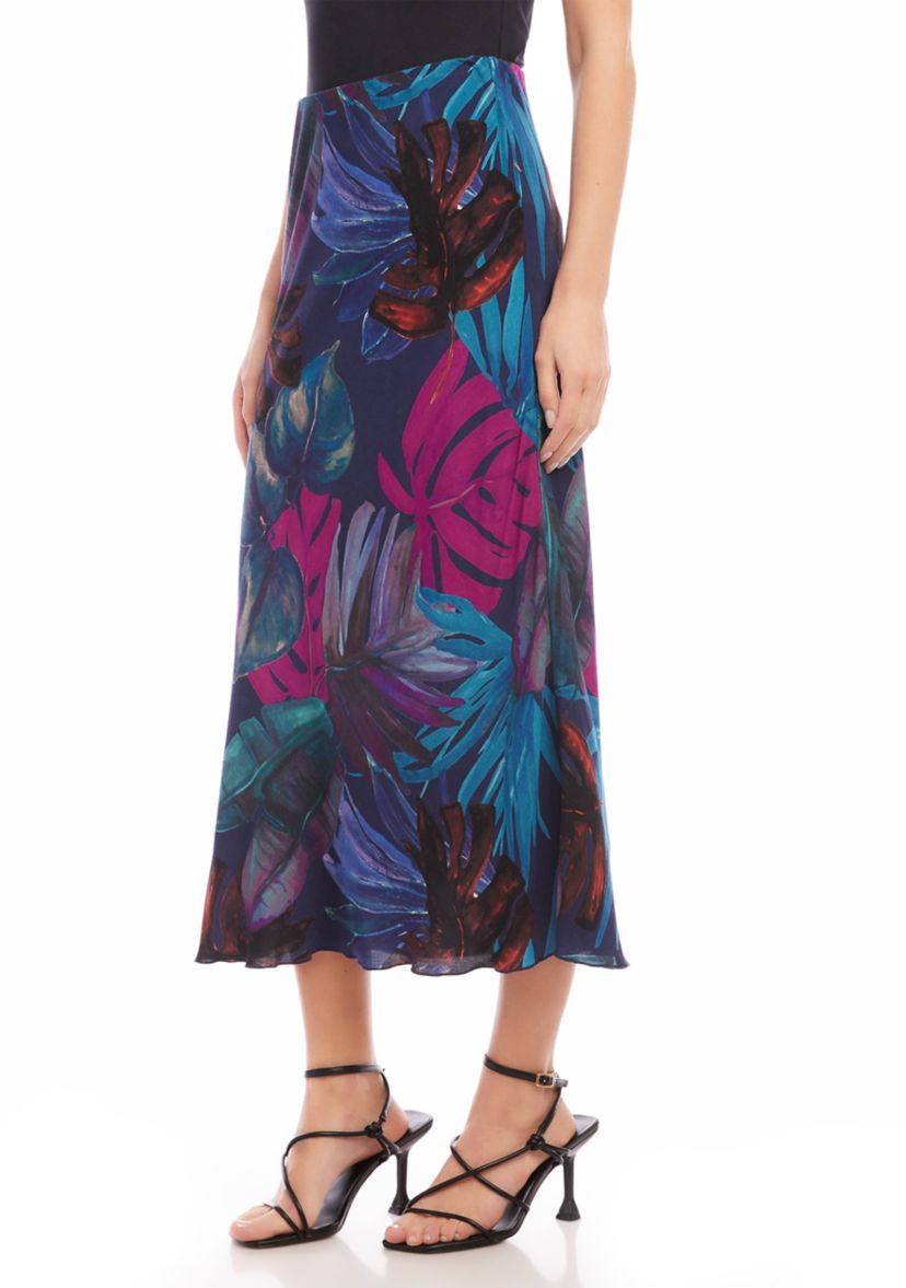 Womens Bias Cut Midi Skirt
