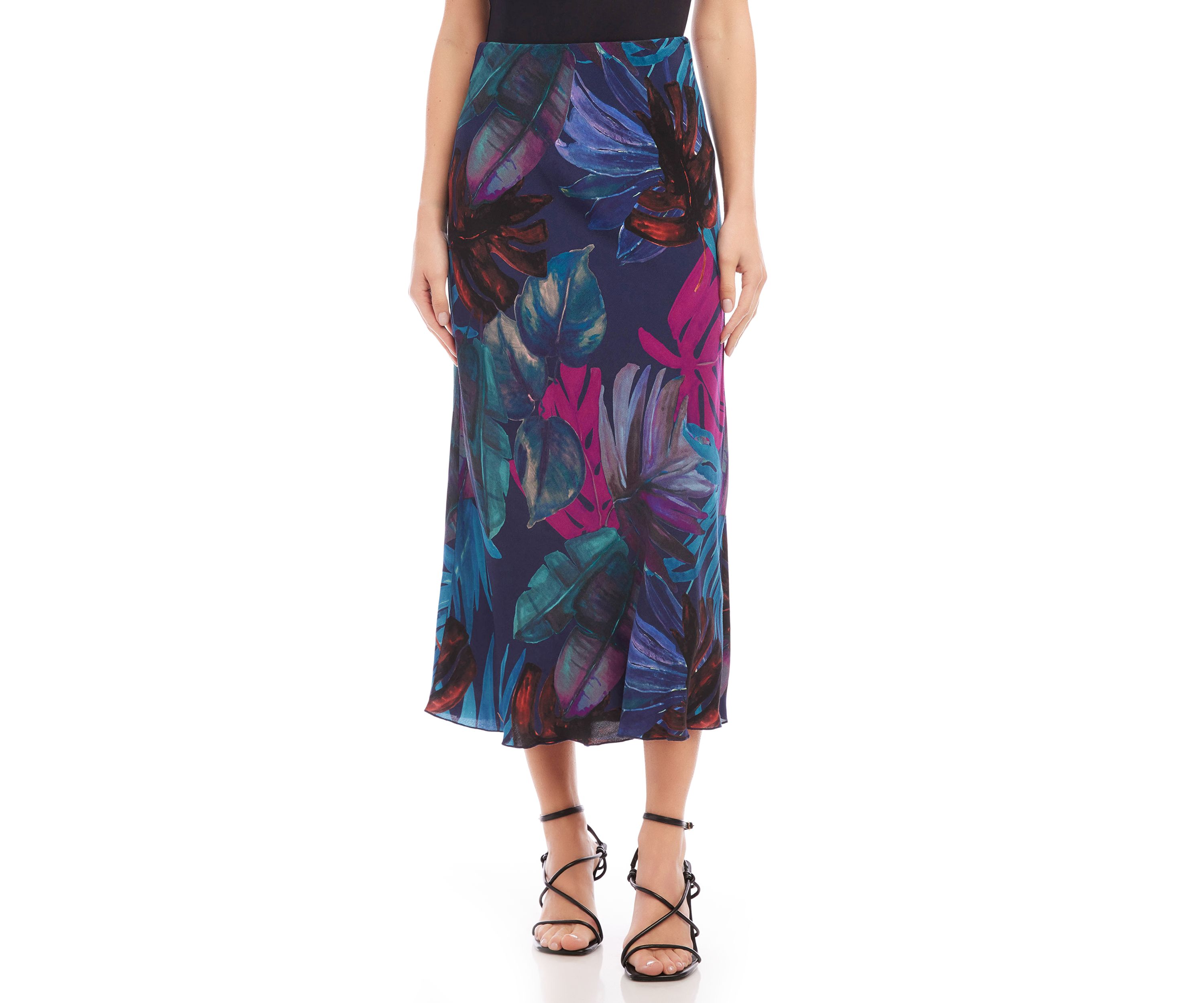 Womens Bias Cut Midi Skirt