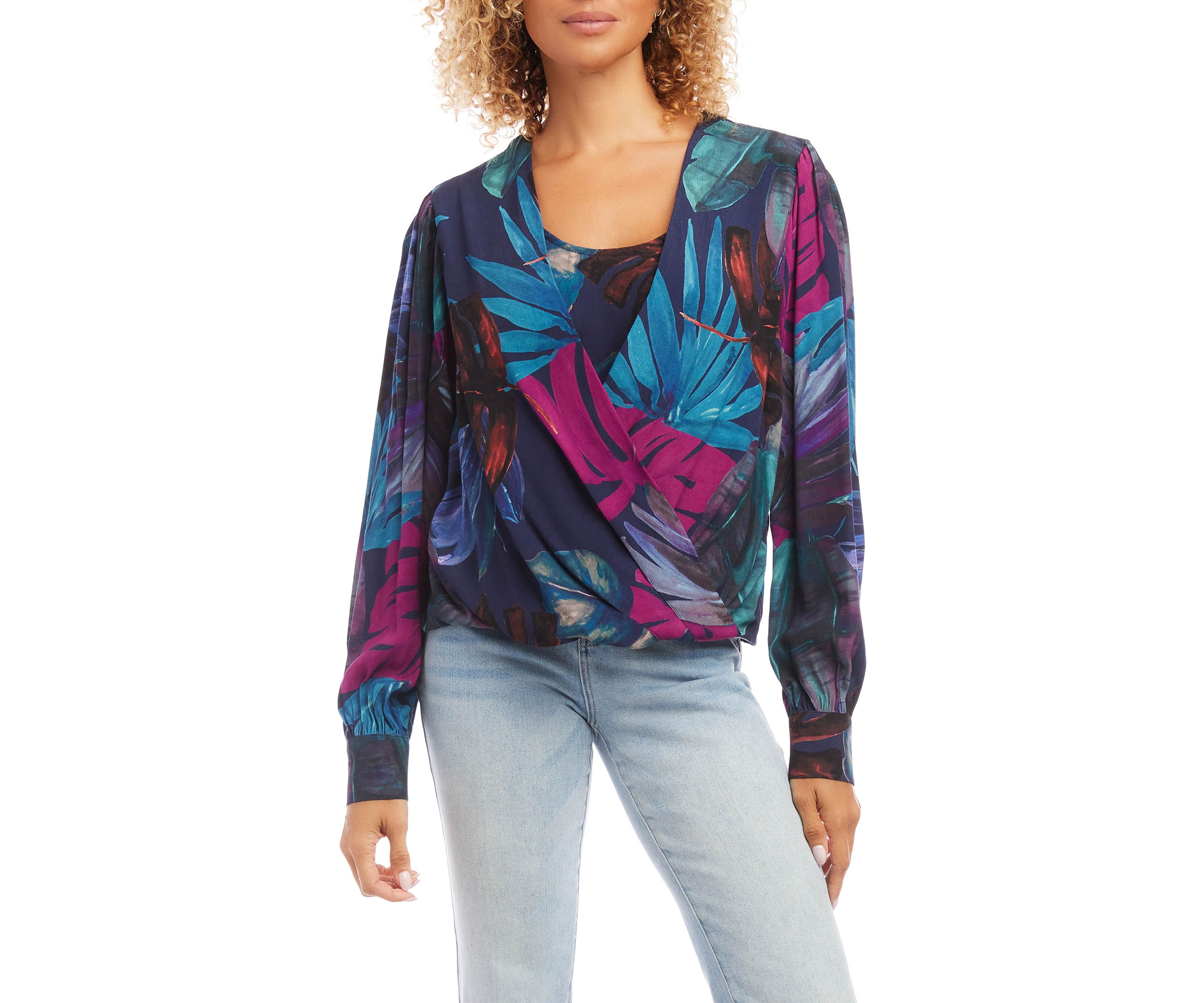Petite Size Drape Front Top