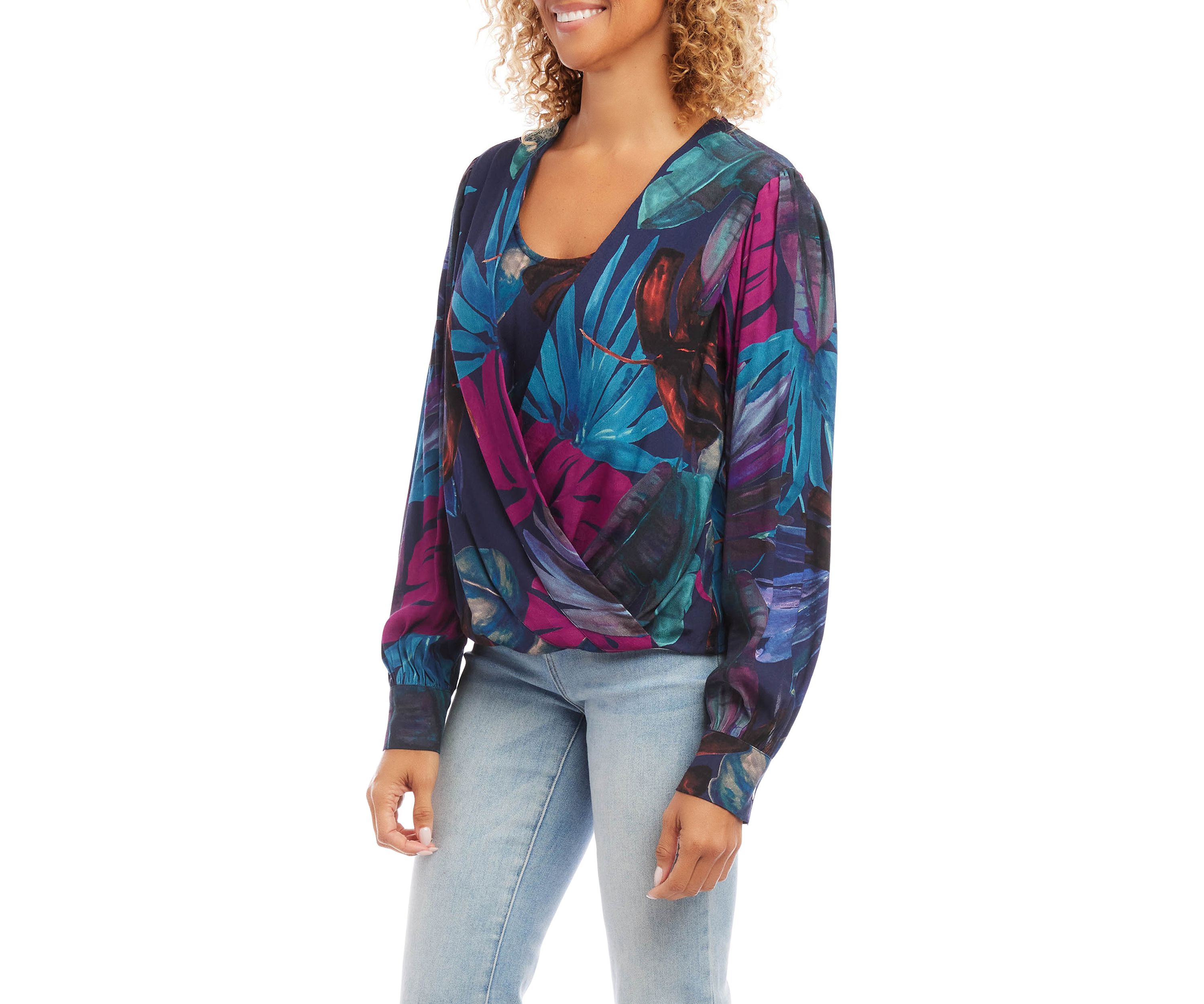Petite Size Drape Front Top