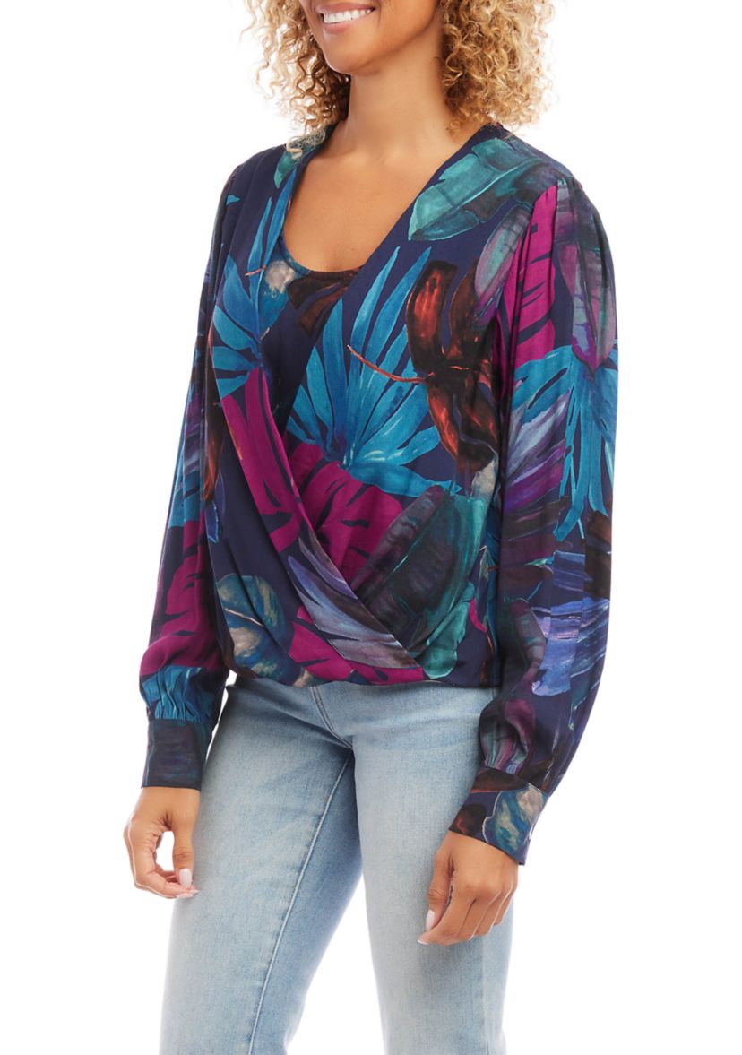 Petite Size Drape Front Top