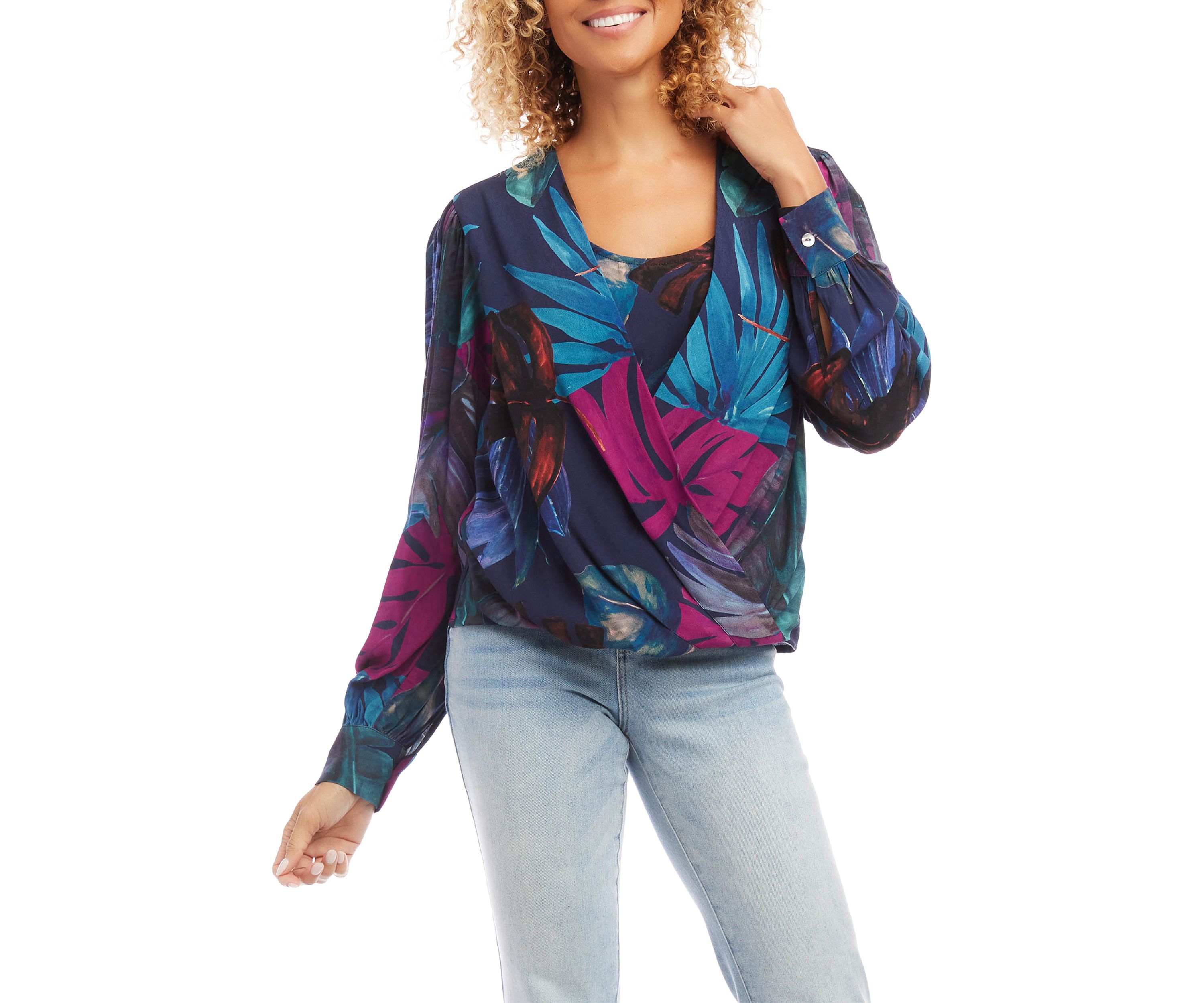 Petite Size Drape Front Top