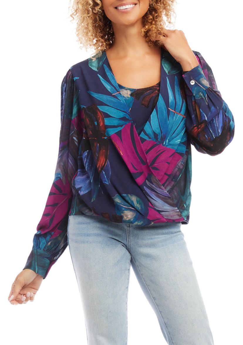 Petite Size Drape Front Top