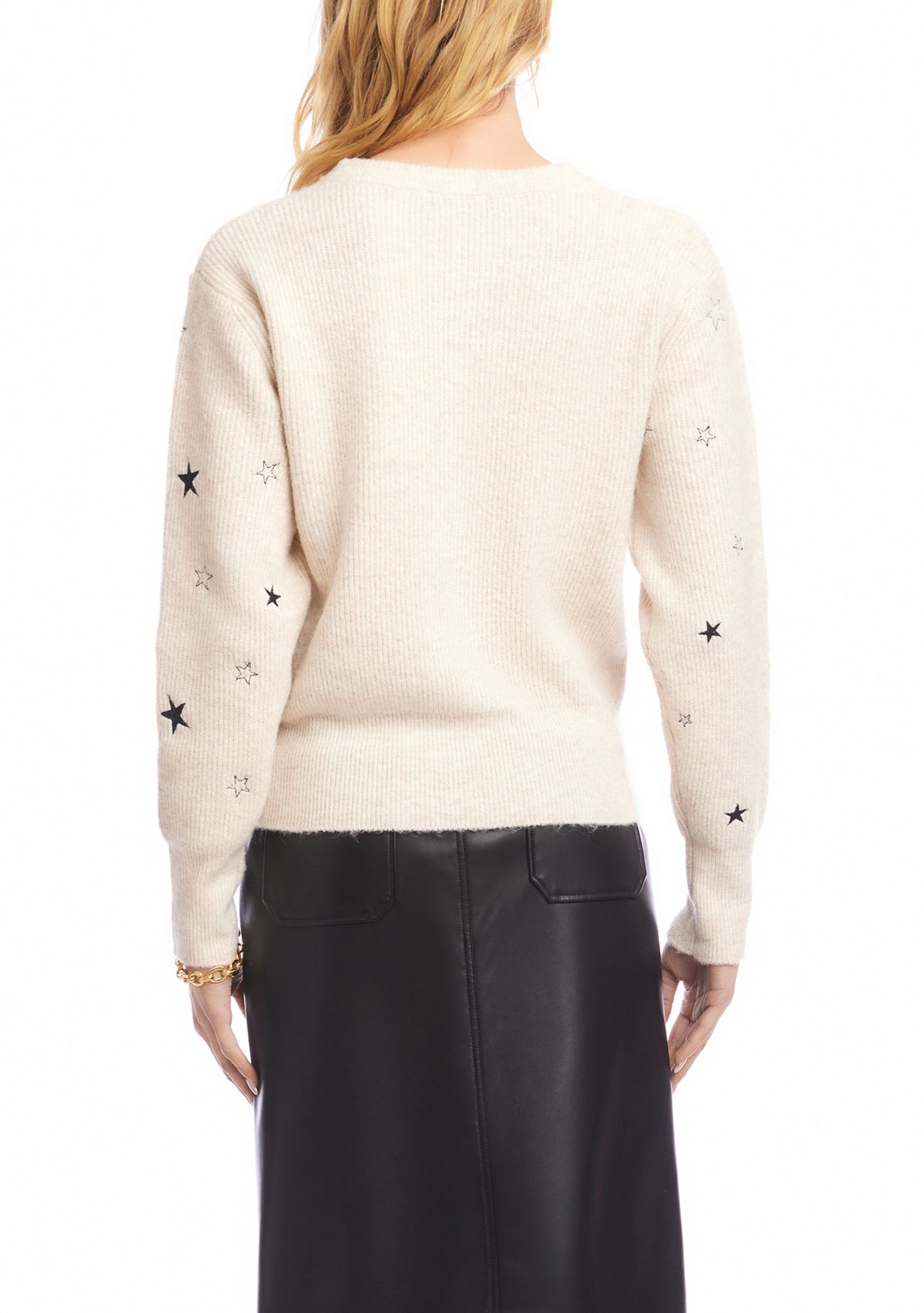 Womens Embroidered Stars Sweater