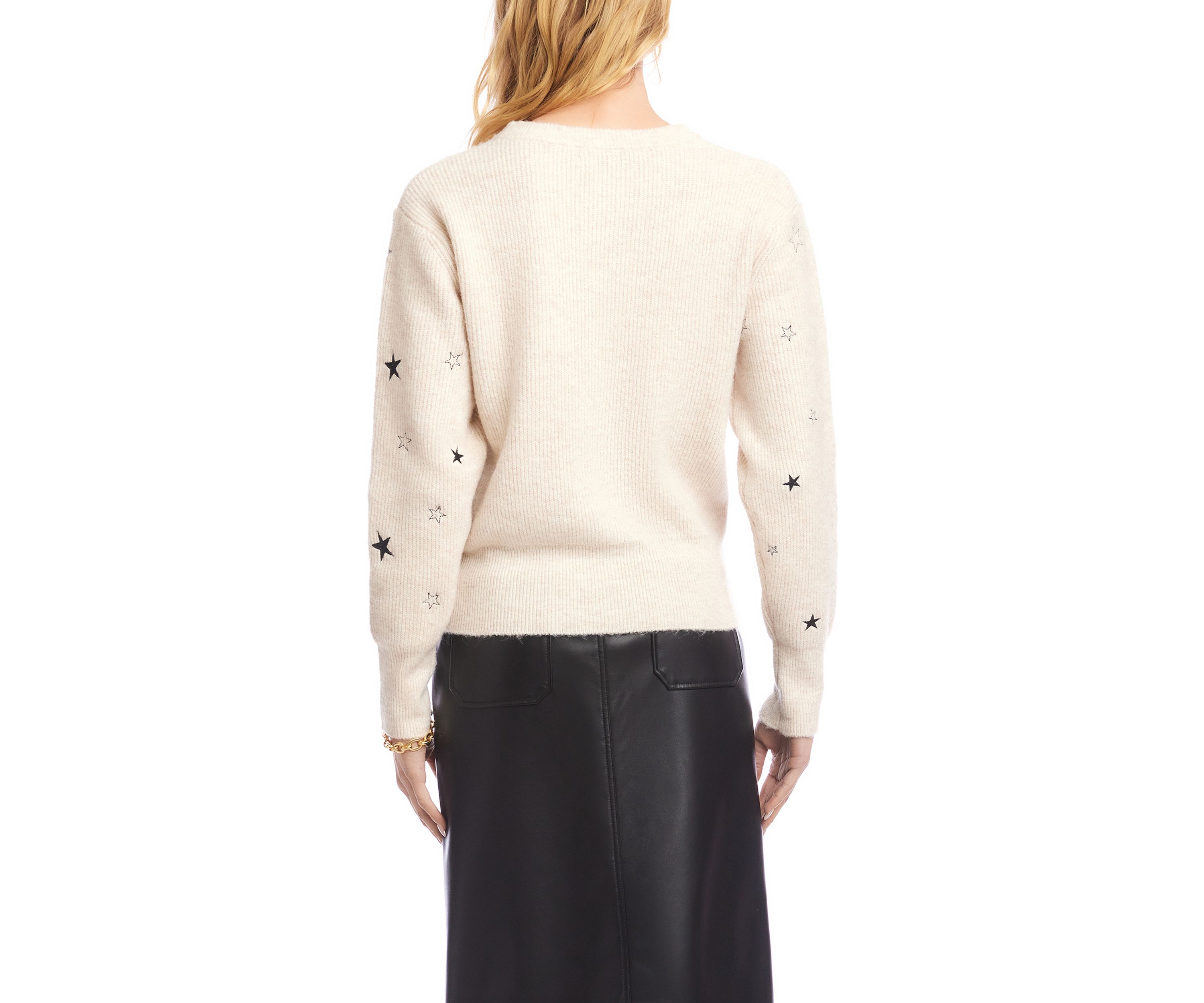 Womens Embroidered Stars Sweater