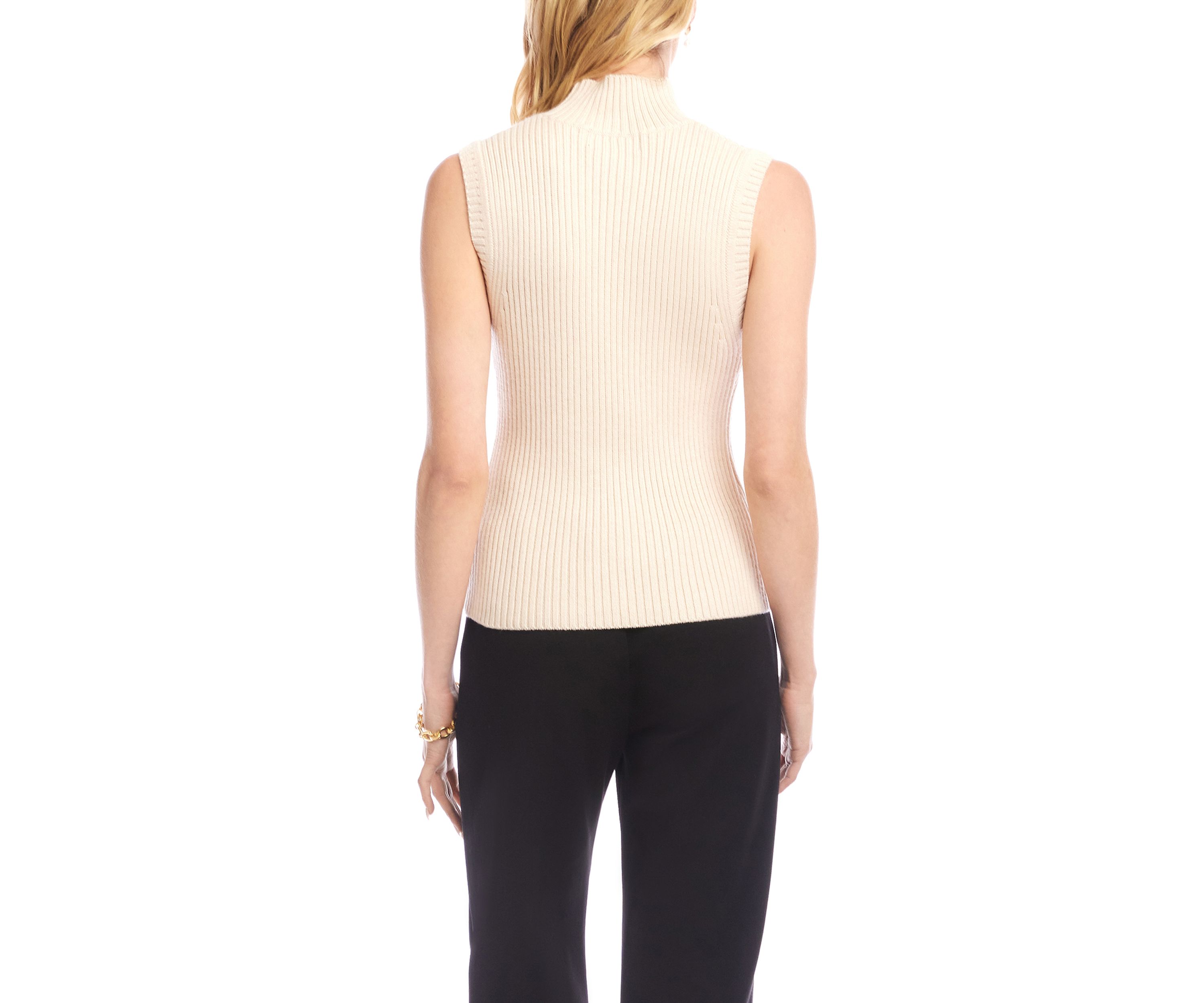 Womens Ribbed Turtleneck Sweater Tank