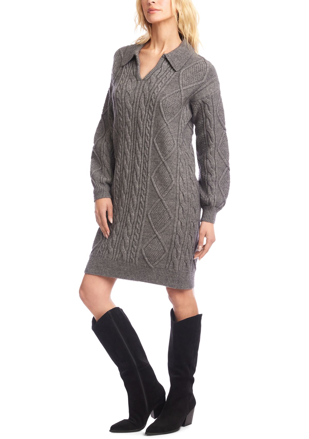 Womens Cable Knit Sweater Dress