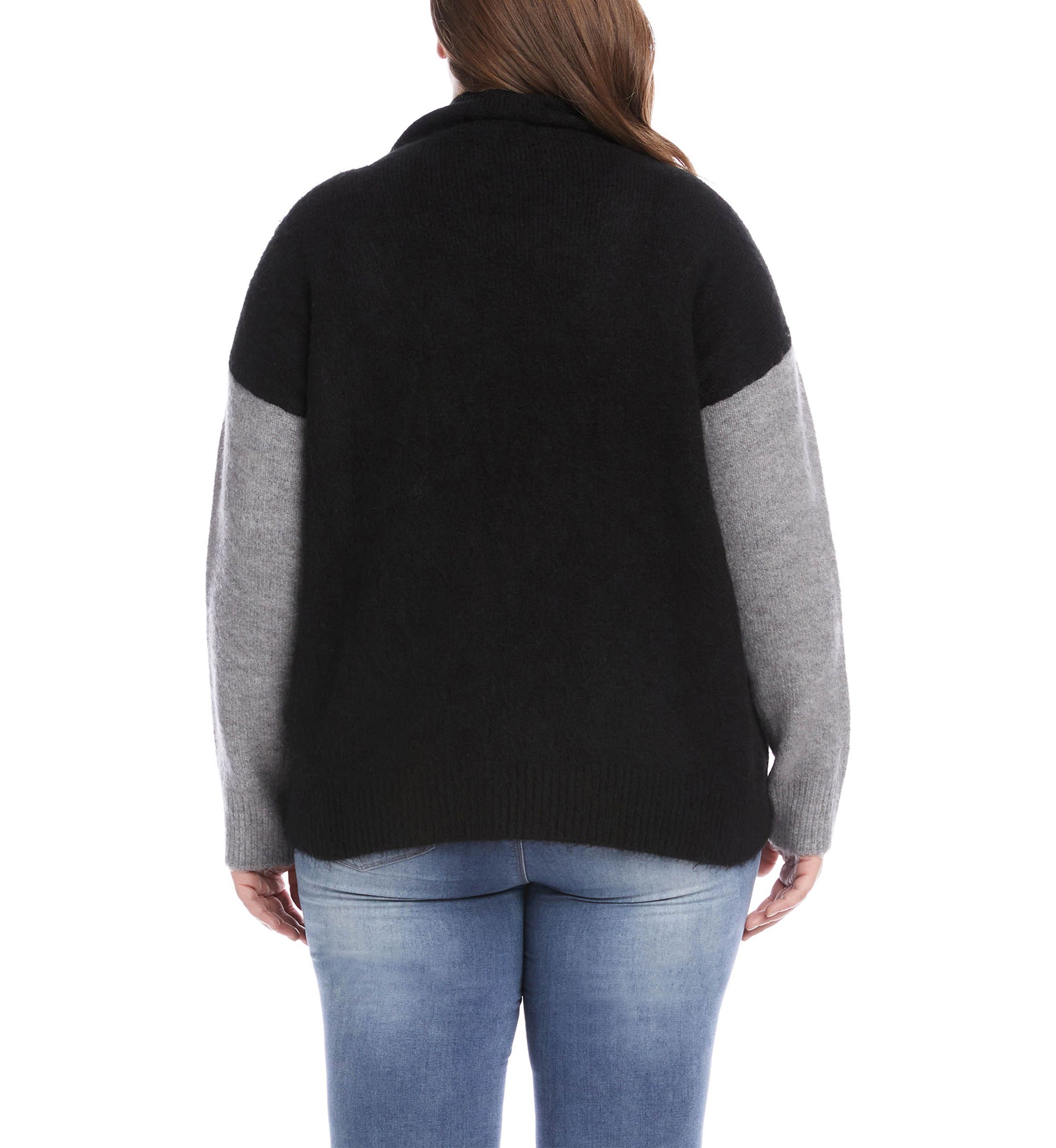 Plus Size Color Block Sweater 