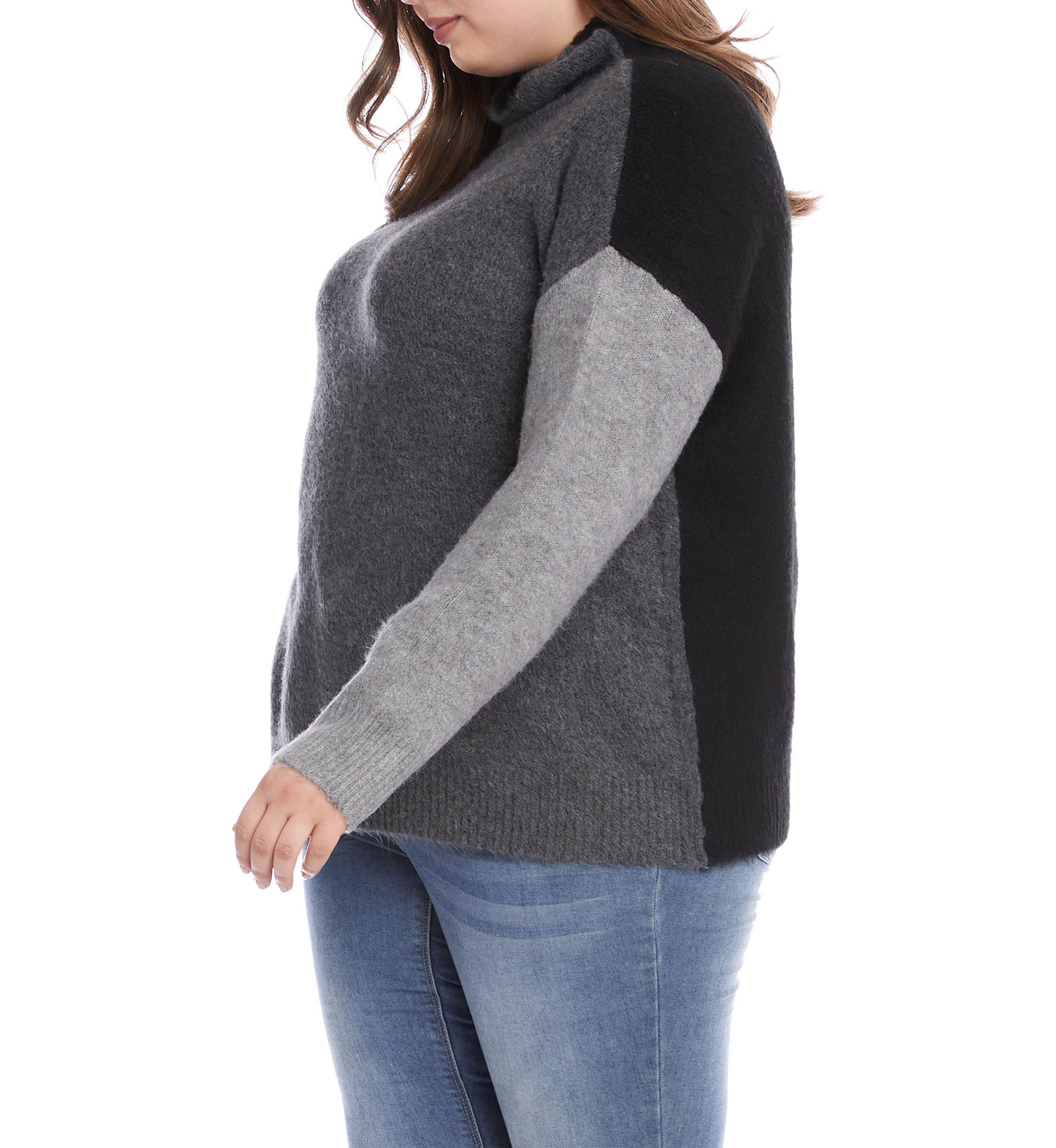 Plus Size Color Block Sweater 