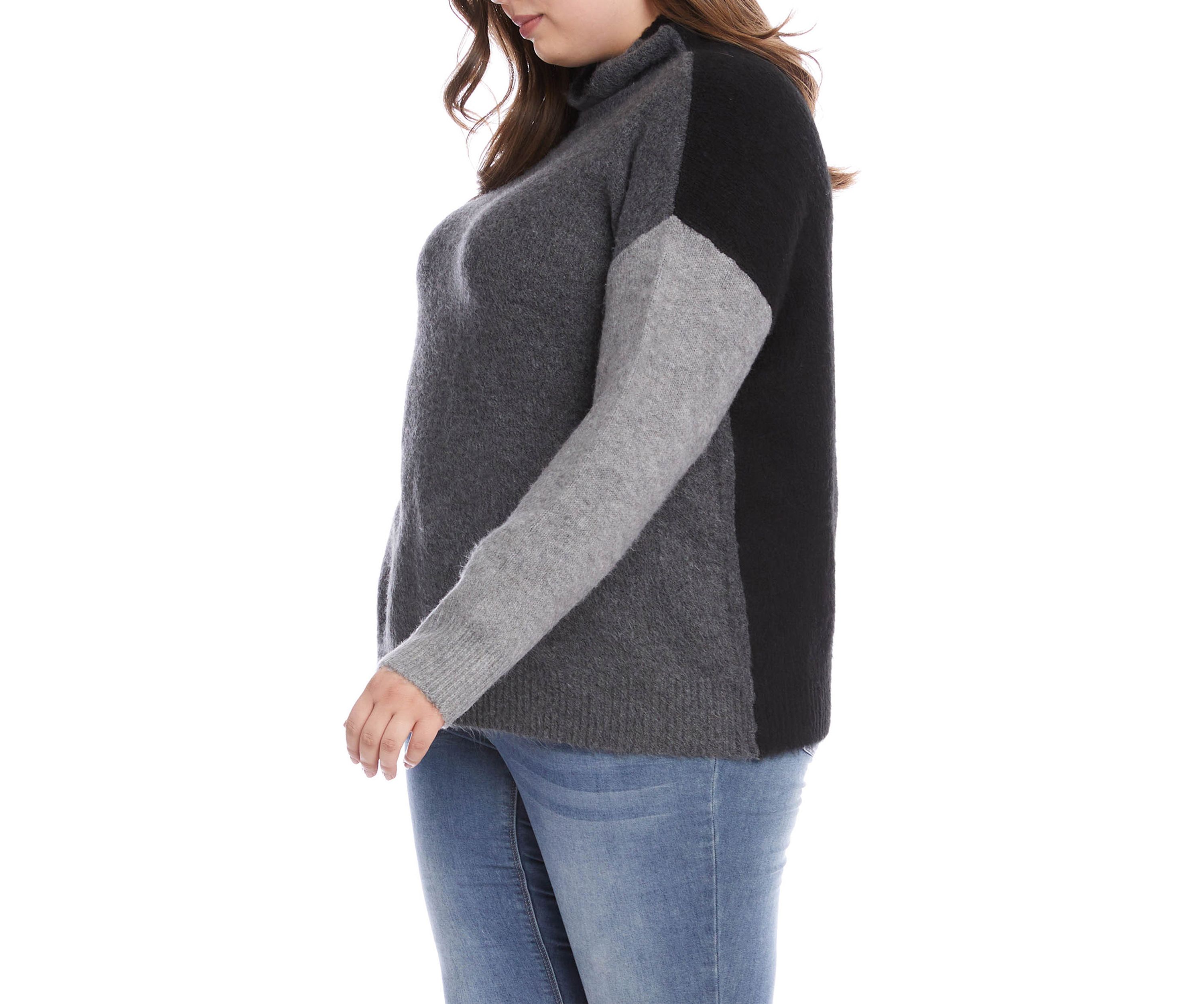 Plus Size Color Block Sweater 