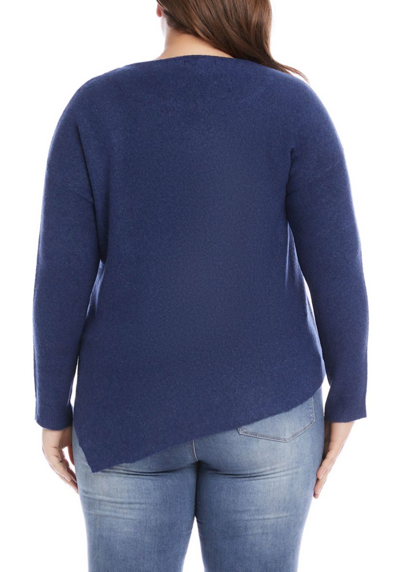 Plus Size Asymmetric Hem Sweater