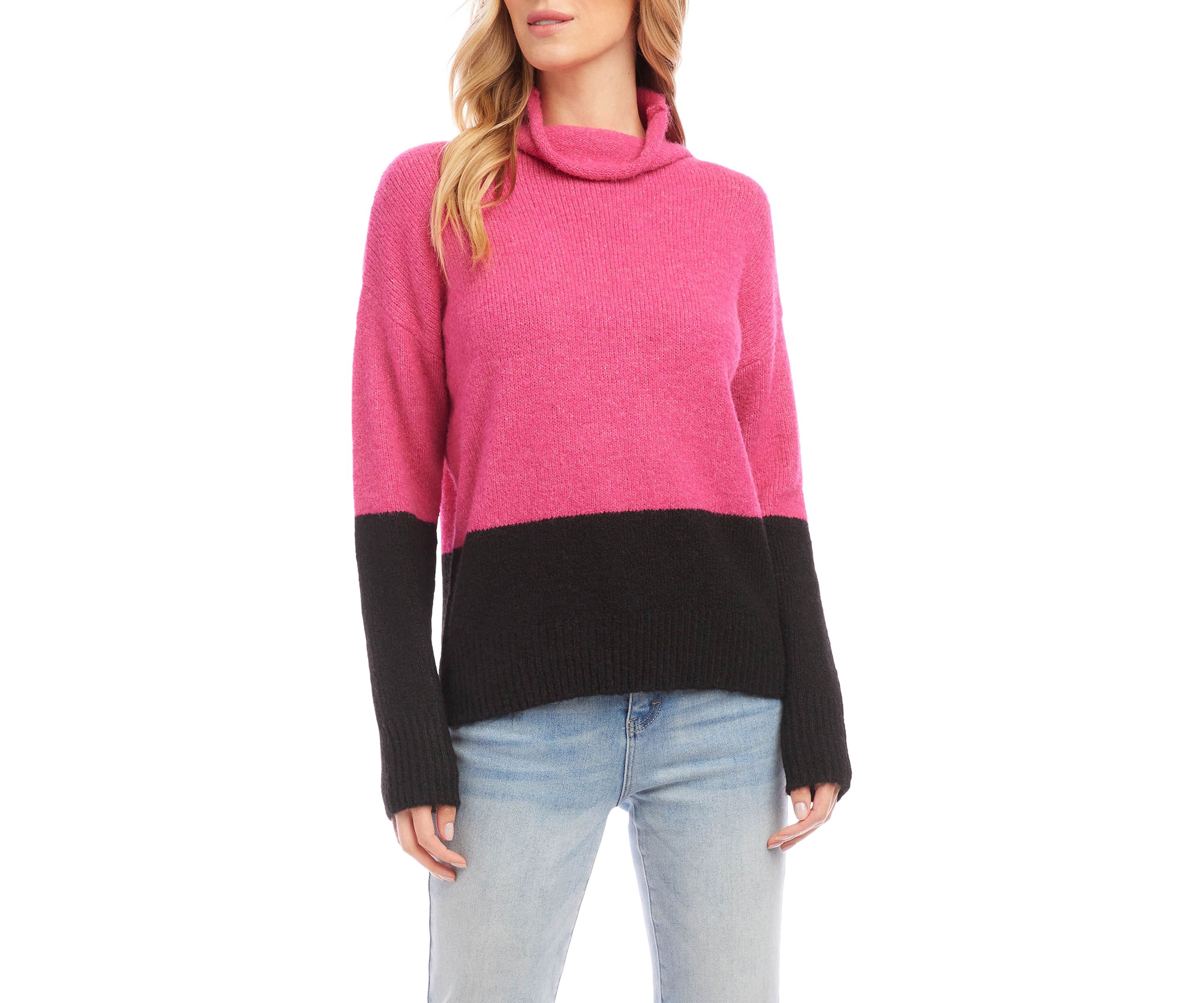 Petite Size Color Block Sweater