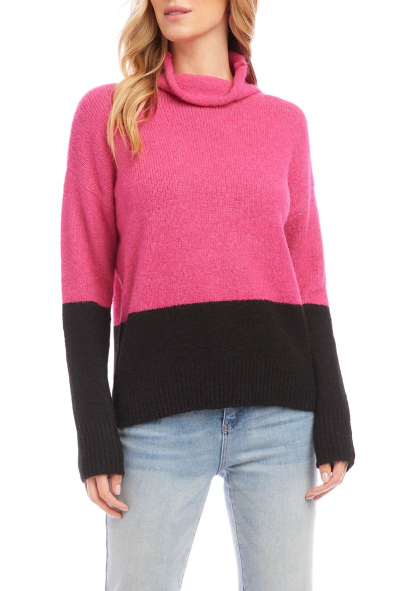 Petite Size Color Block Sweater