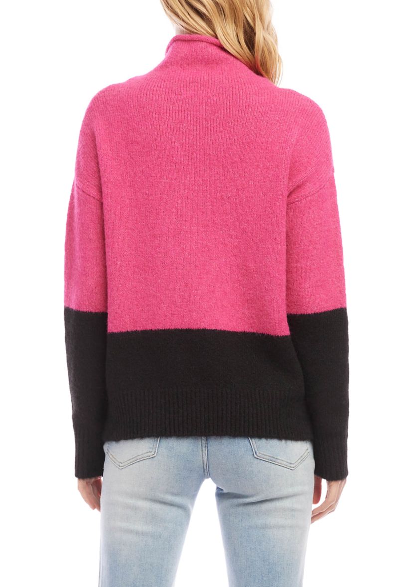 Petite Size Color Block Sweater