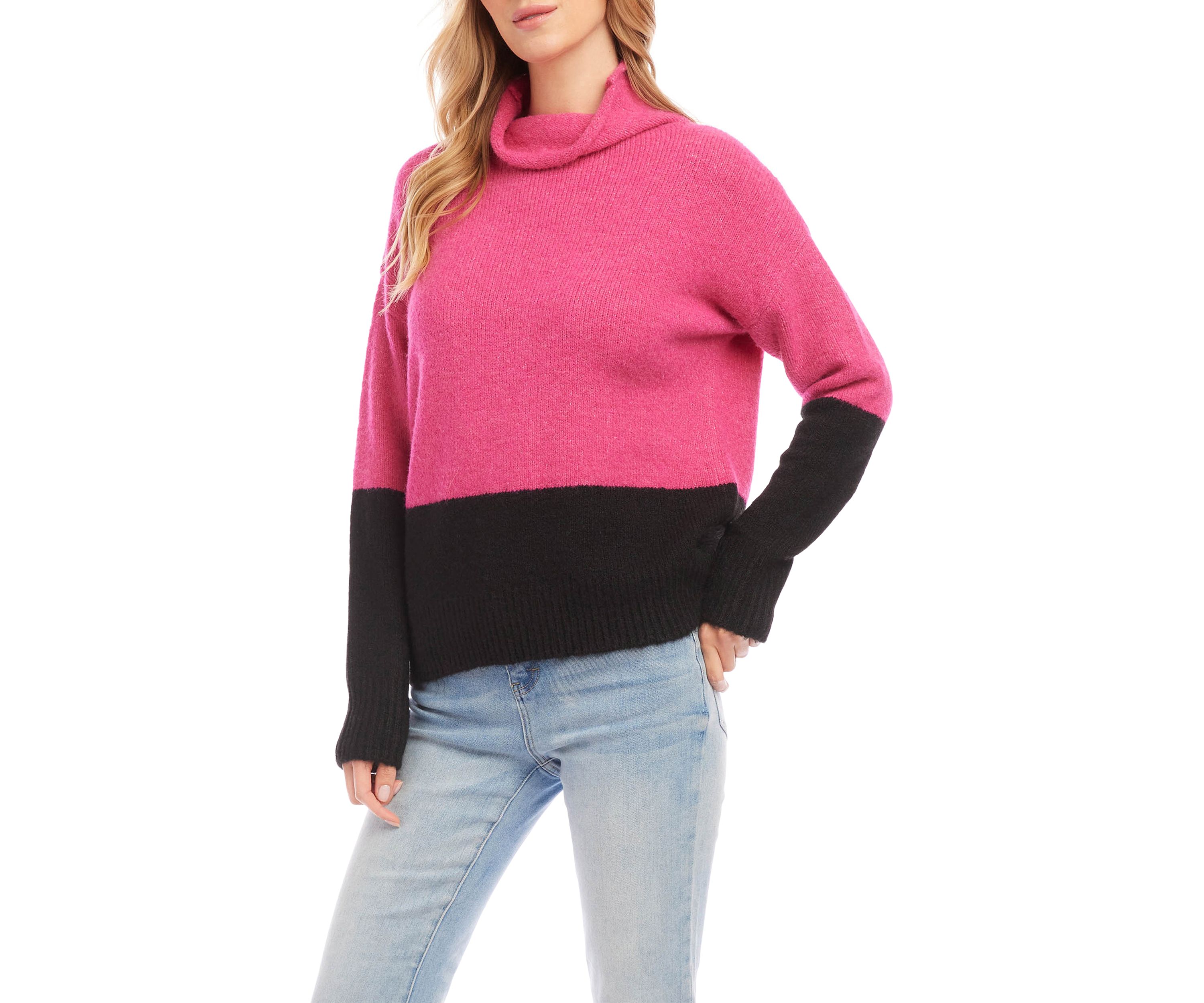 Petite Size Color Block Sweater