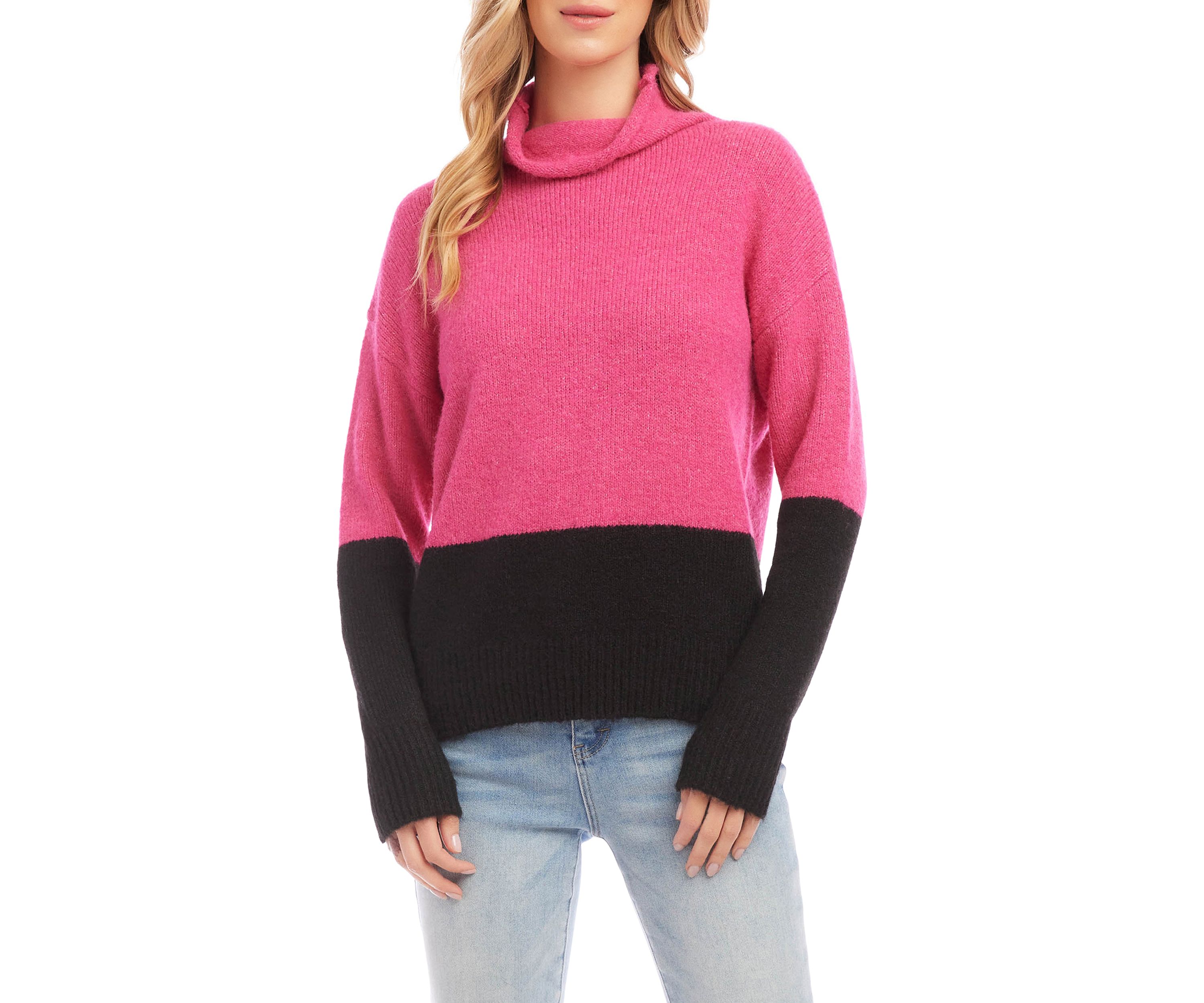 Petite Size Color Block Sweater