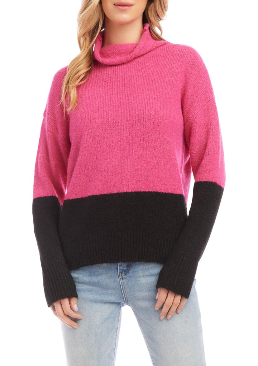 Petite Size Color Block Sweater