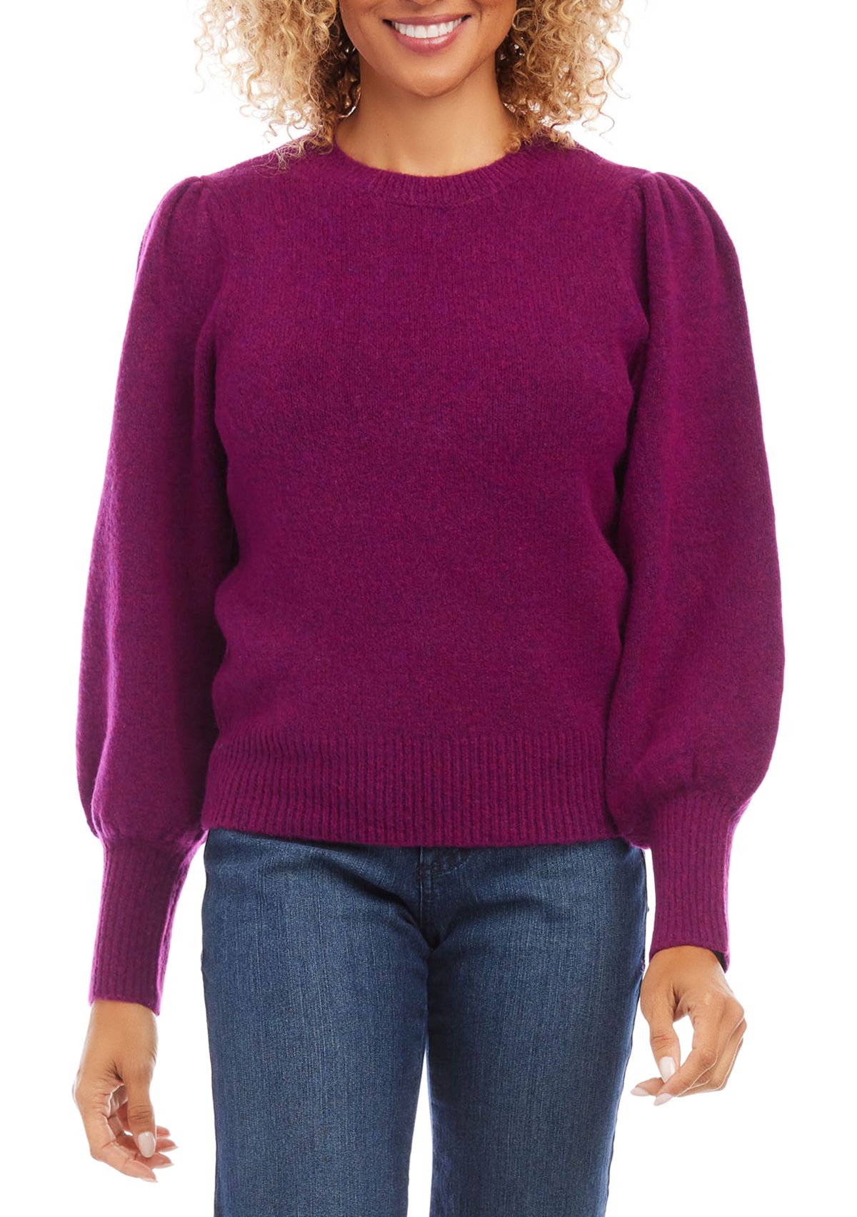 Womens Puff Sleeve Sweater