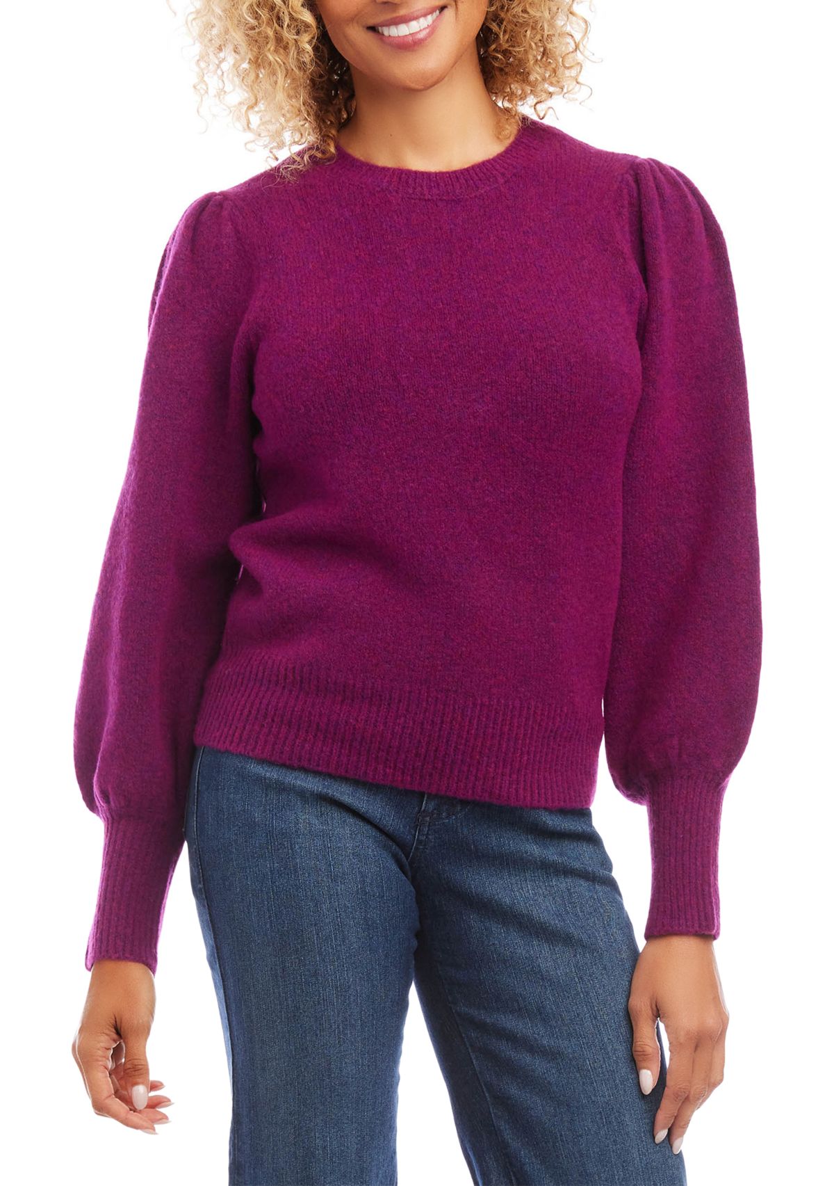 Womens Puff Sleeve Sweater
