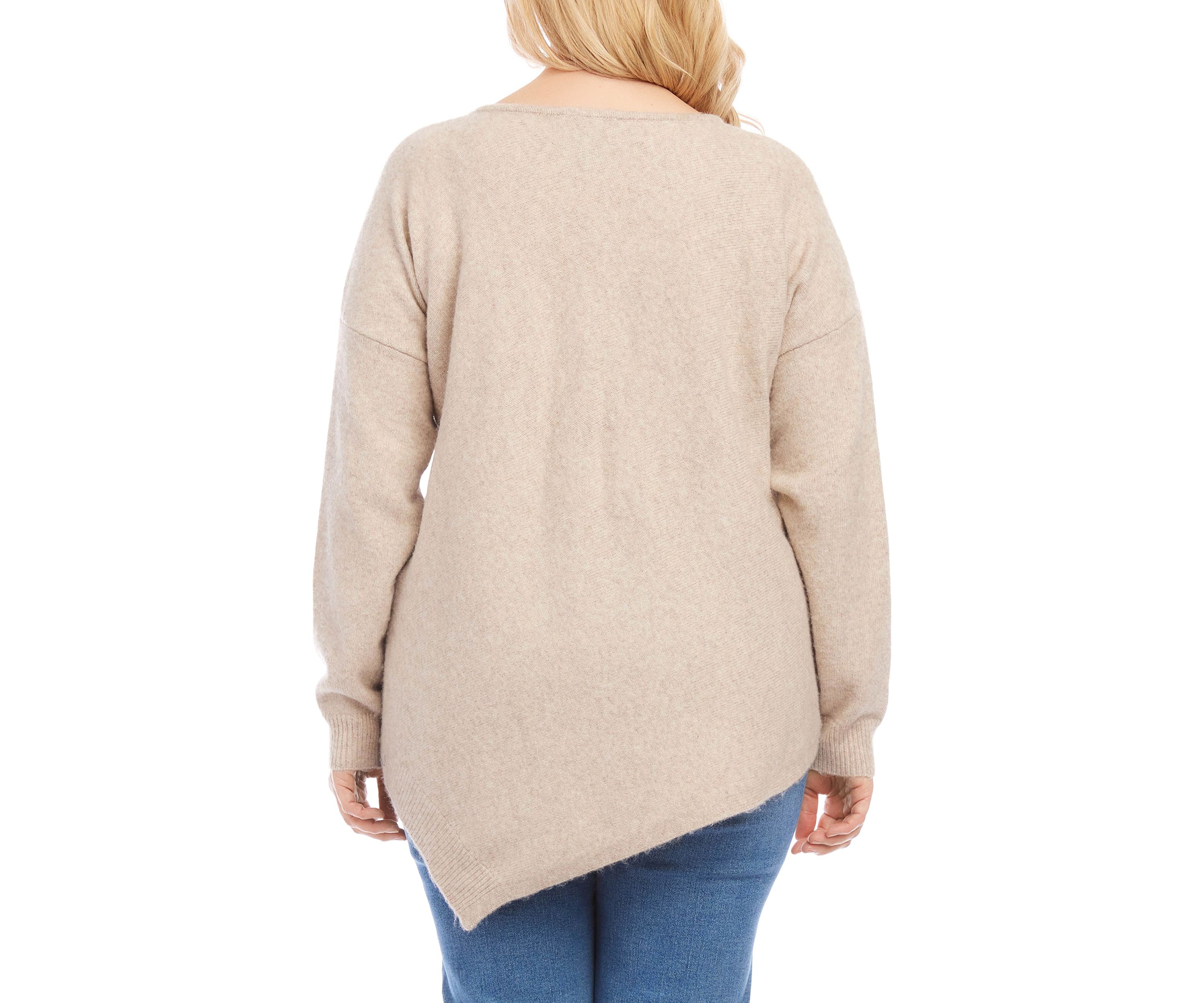 Plus Size Asymmetric Hem Sweater